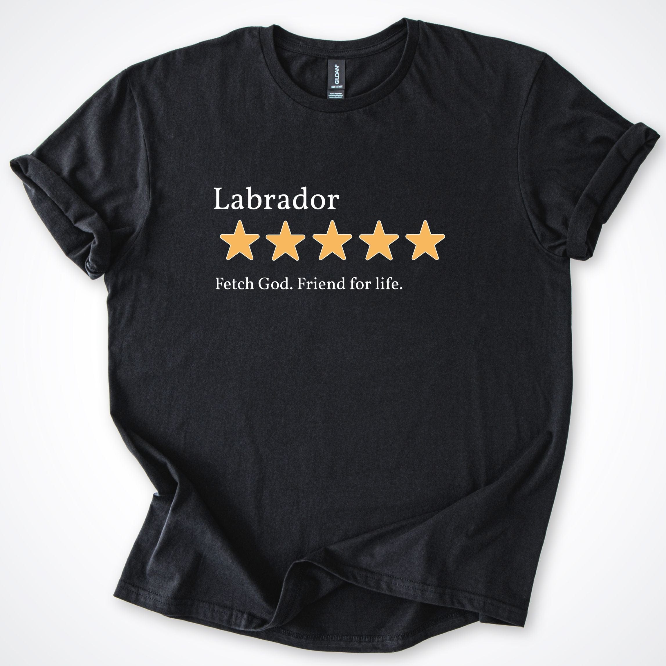 T-Shirt Black / S Labrador Five Star Review T-Shirt ReallyintoDogs