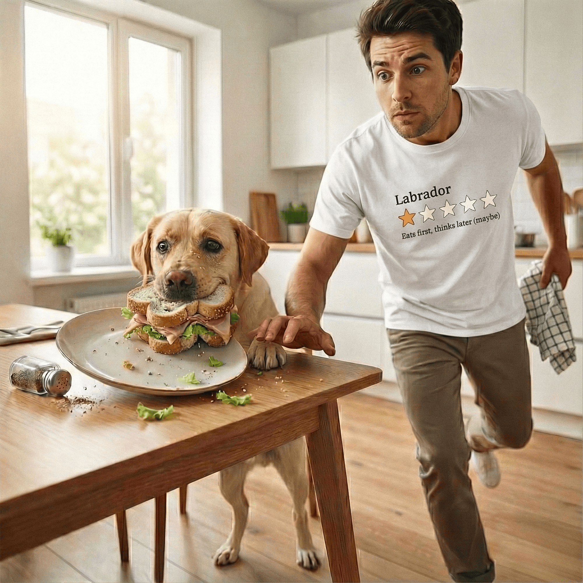 T-Shirt Labrador One Star Review T-Shirt ReallyintoDogs