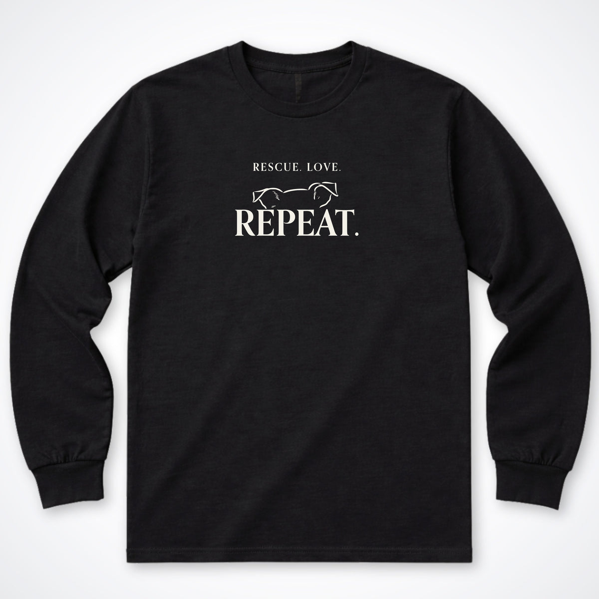 Rescue. Love. Repeat. Peeking Over Long Sleeve Shirt