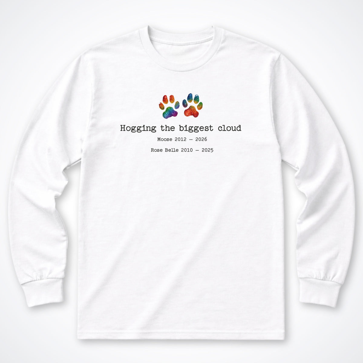 Hogging The Biggest Cloud 2 Dogs - Personalized Memorial Long Sleeve Shirt