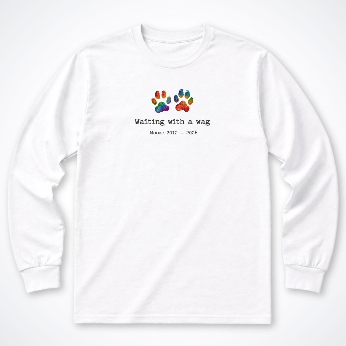 Waiting With A Wag - Personalized Memorial Long Sleeve Shirt