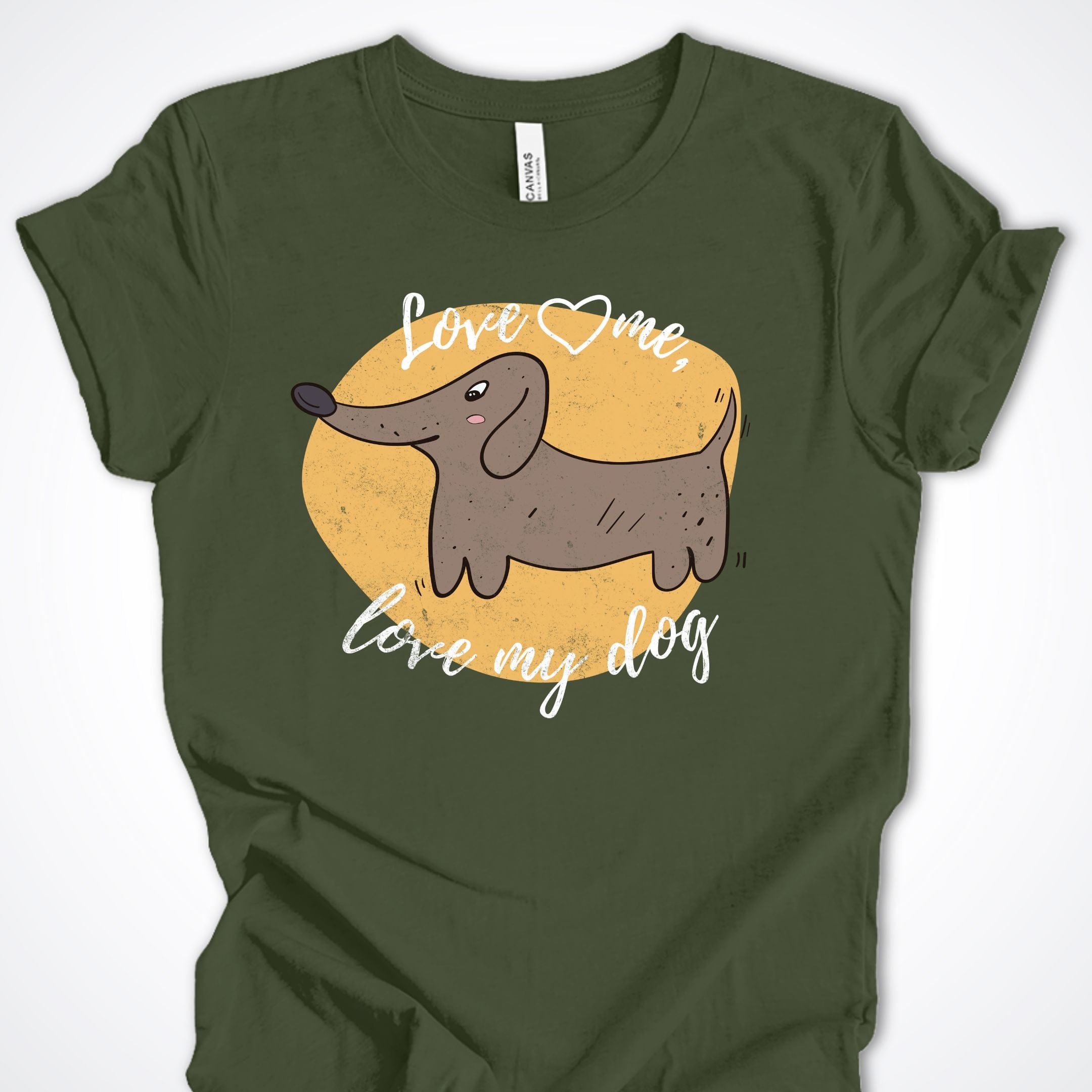 T-Shirt Military Green / S Love Me Love My Dog Premium Unisex T-Shirt ReallyintoDogs