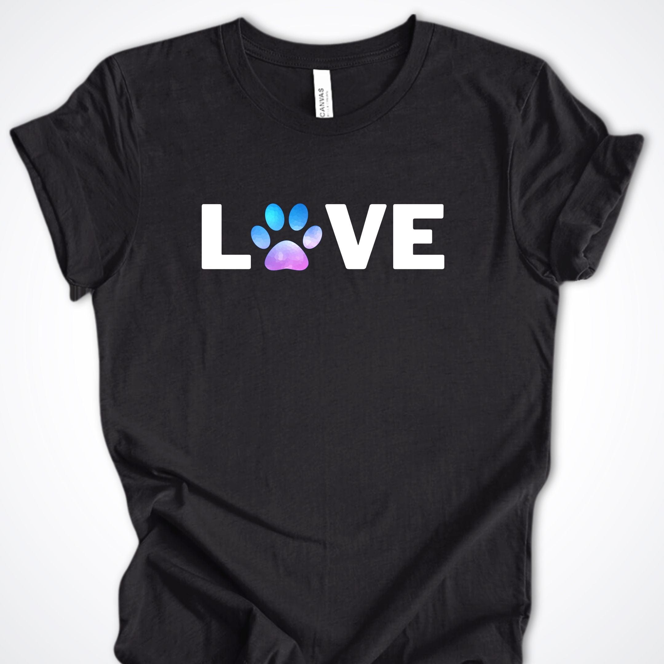 T-Shirt Black Heather / S Love Pawprint Premium Unisex T-Shirt ReallyintoDogs