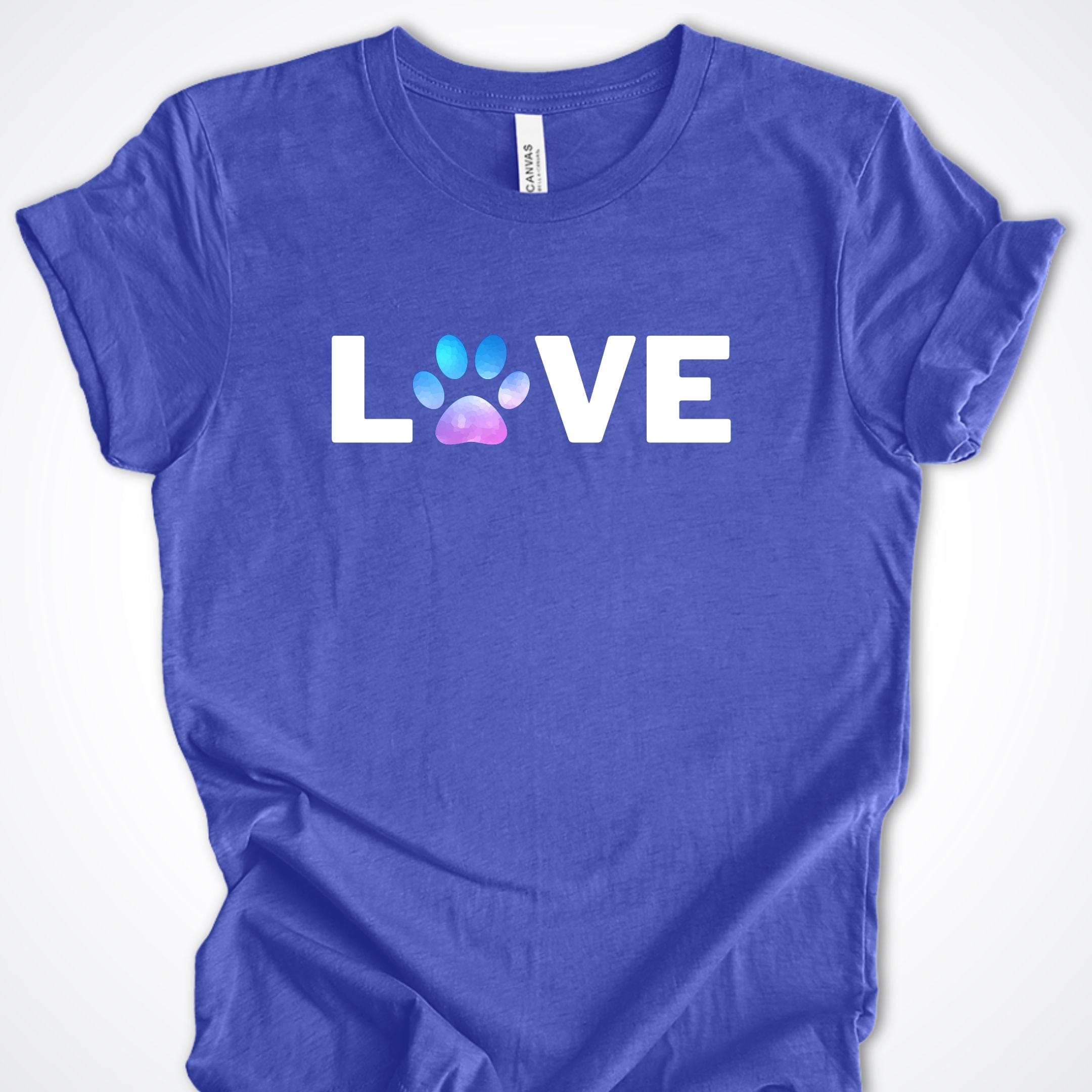 T-Shirt Heather True Royal / S Love Pawprint Premium Unisex T-Shirt ReallyintoDogs