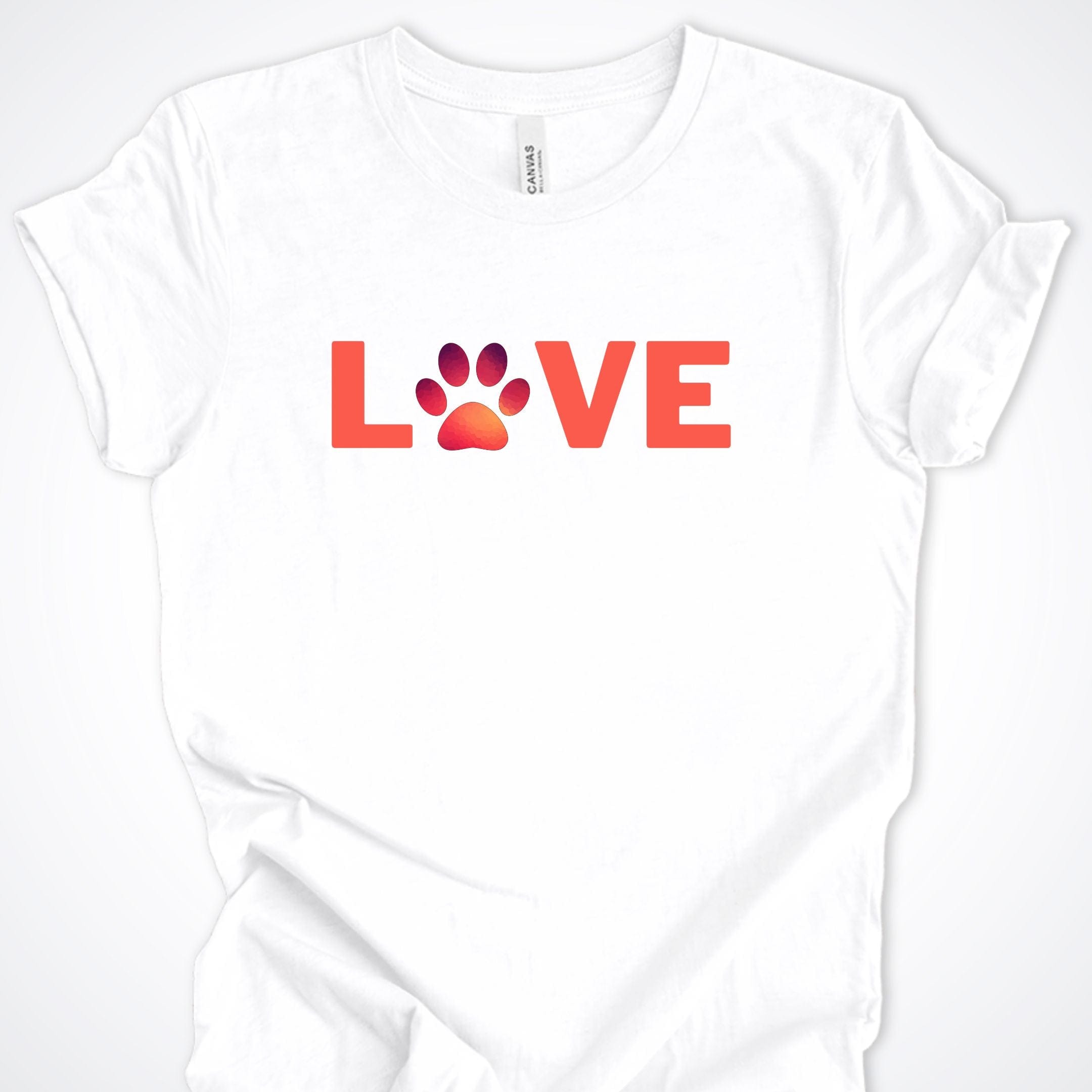 T-Shirt White / S Love Pawprint Premium Unisex T-Shirt ReallyintoDogs
