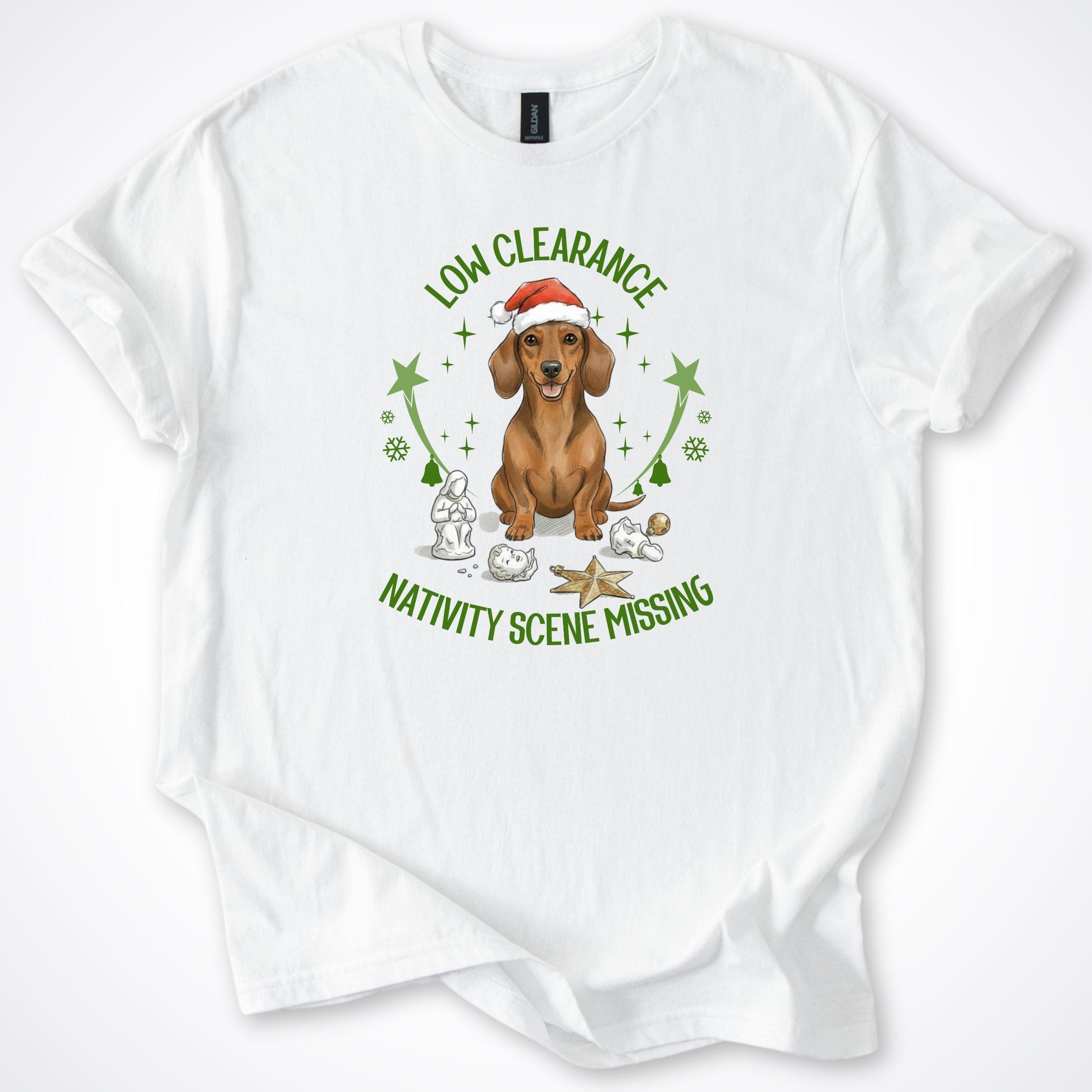 T-Shirt White / S Low Clearance Dachshund Christmas T-Shirt ReallyintoDogs