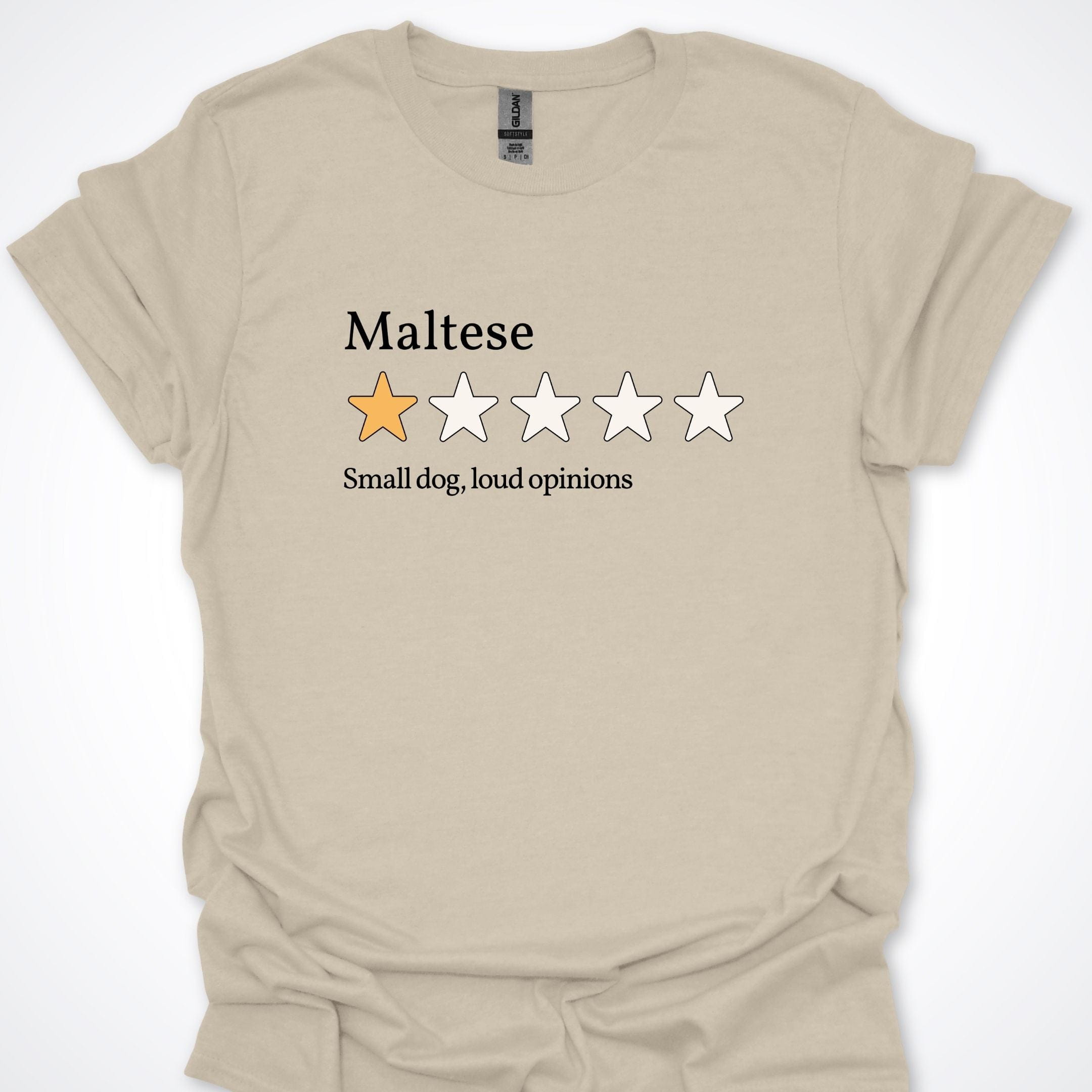 T-Shirt Natural / S Maltese Loud One Star Review T-Shirt ReallyintoDogs