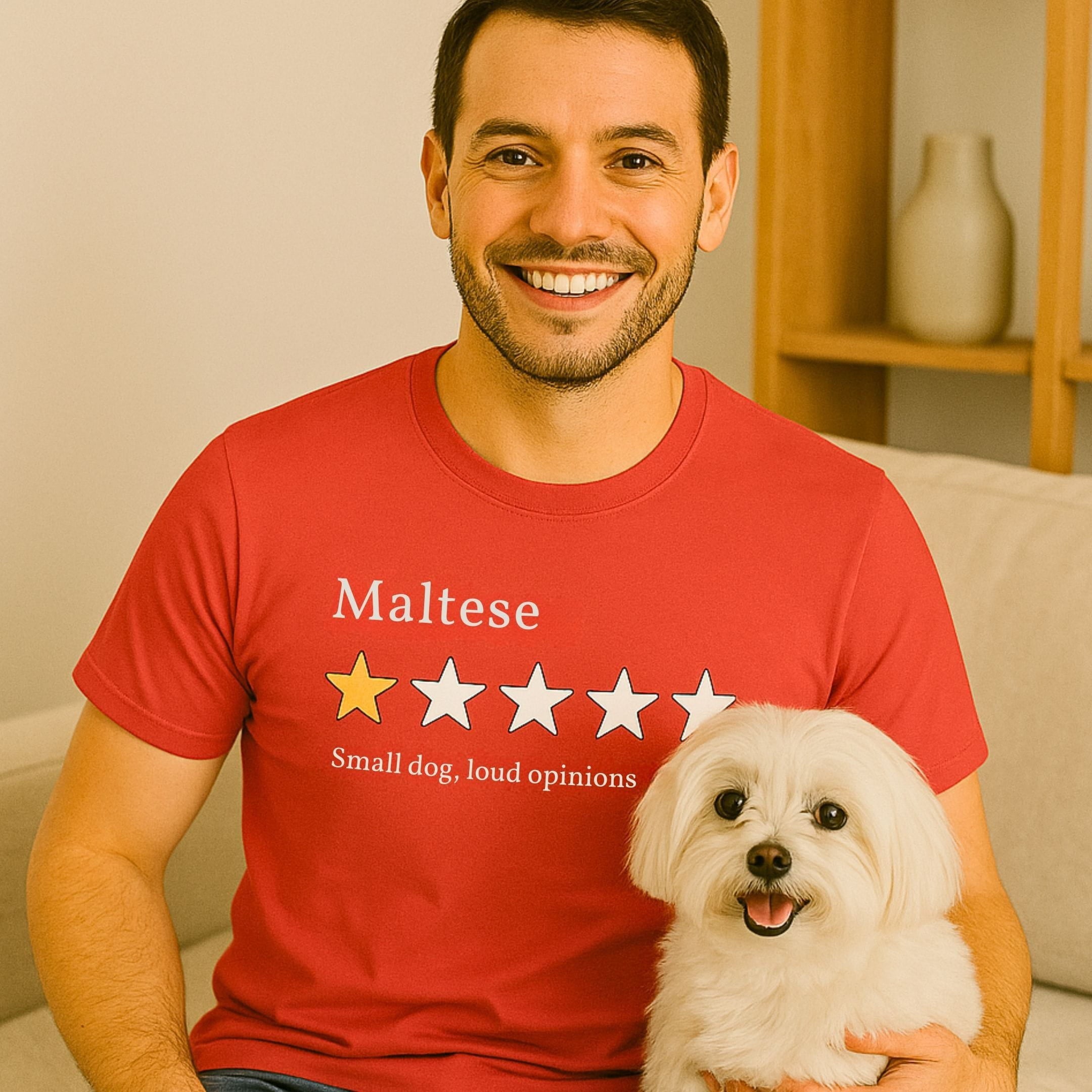 T-Shirt Maltese Loud One Star Review T-Shirt ReallyintoDogs