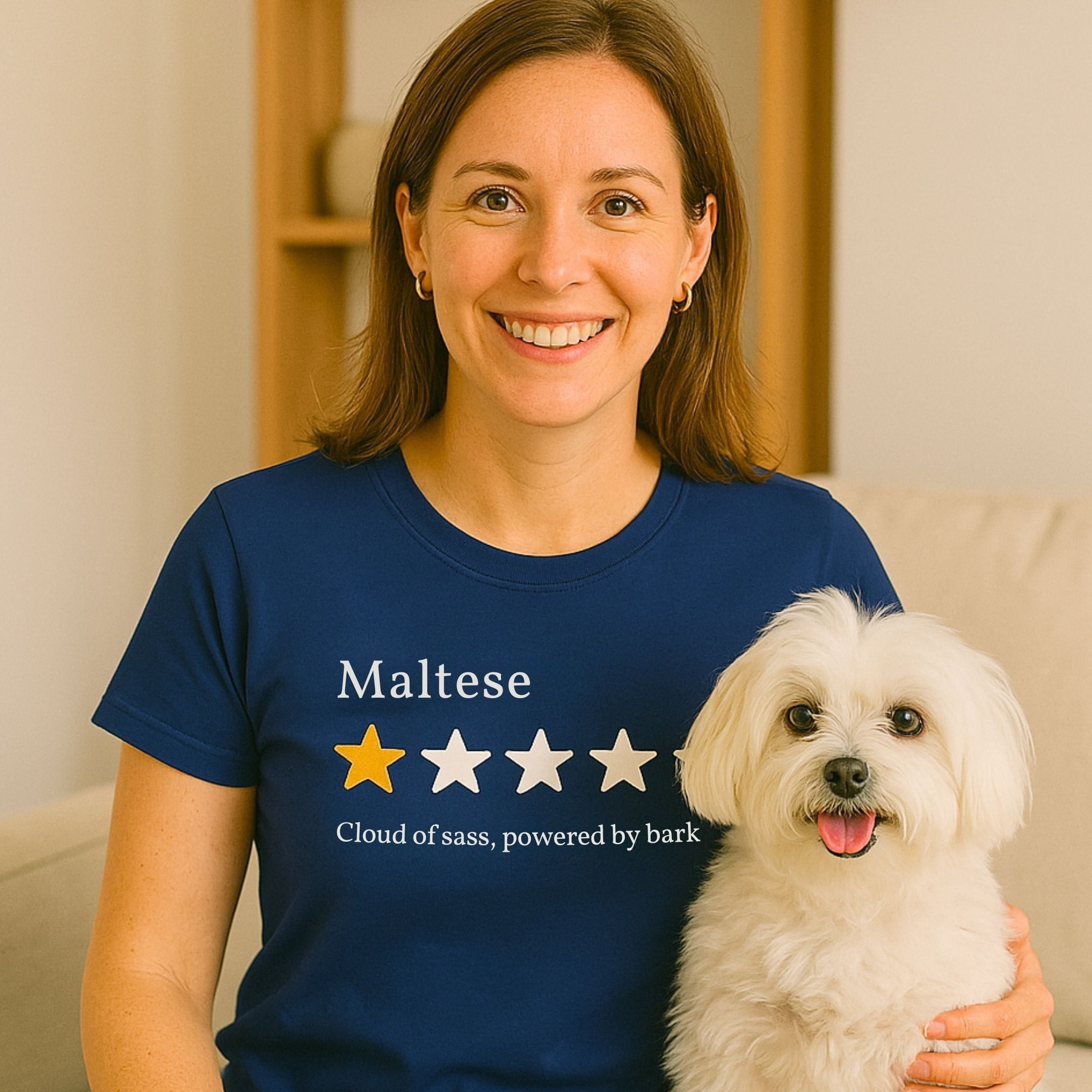 T-Shirt Maltese Sass One Star Review T-Shirt ReallyintoDogs