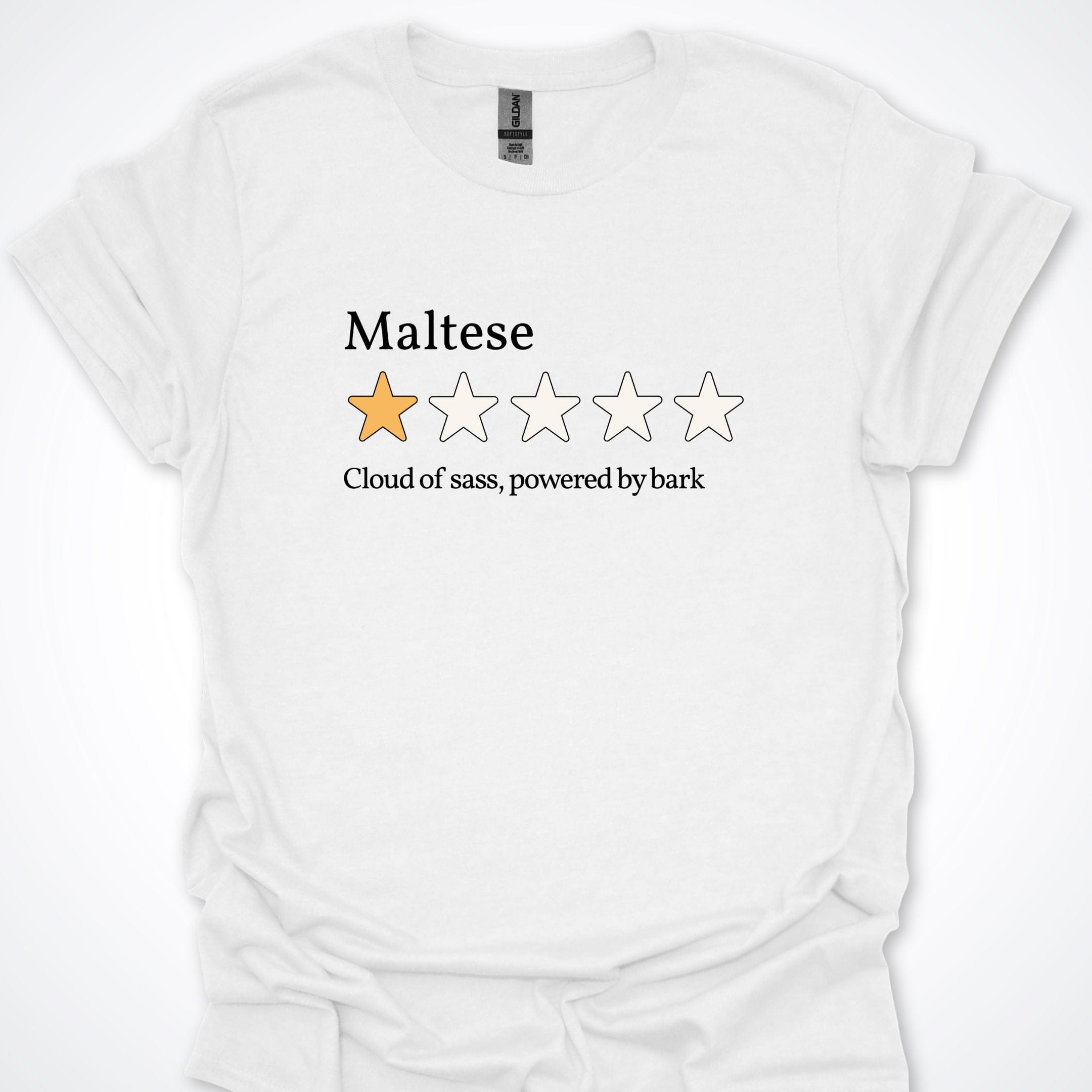 T-Shirt White / S Maltese Sass One Star Review T-Shirt ReallyintoDogs