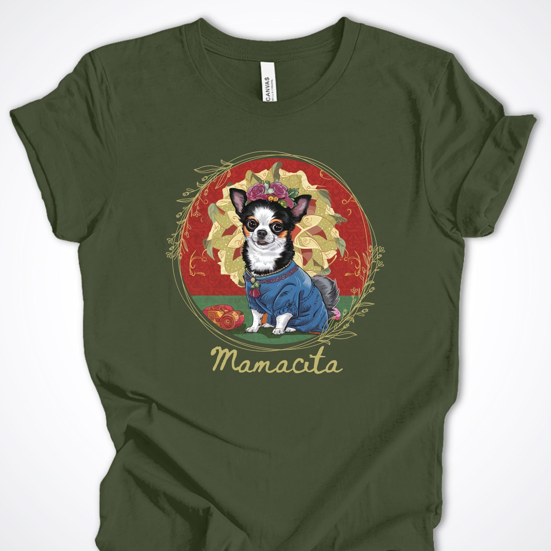 T-Shirt Military Green / S Mamacita Aurora Chihuahua Premium Unisex T-Shirt ReallyintoDogs