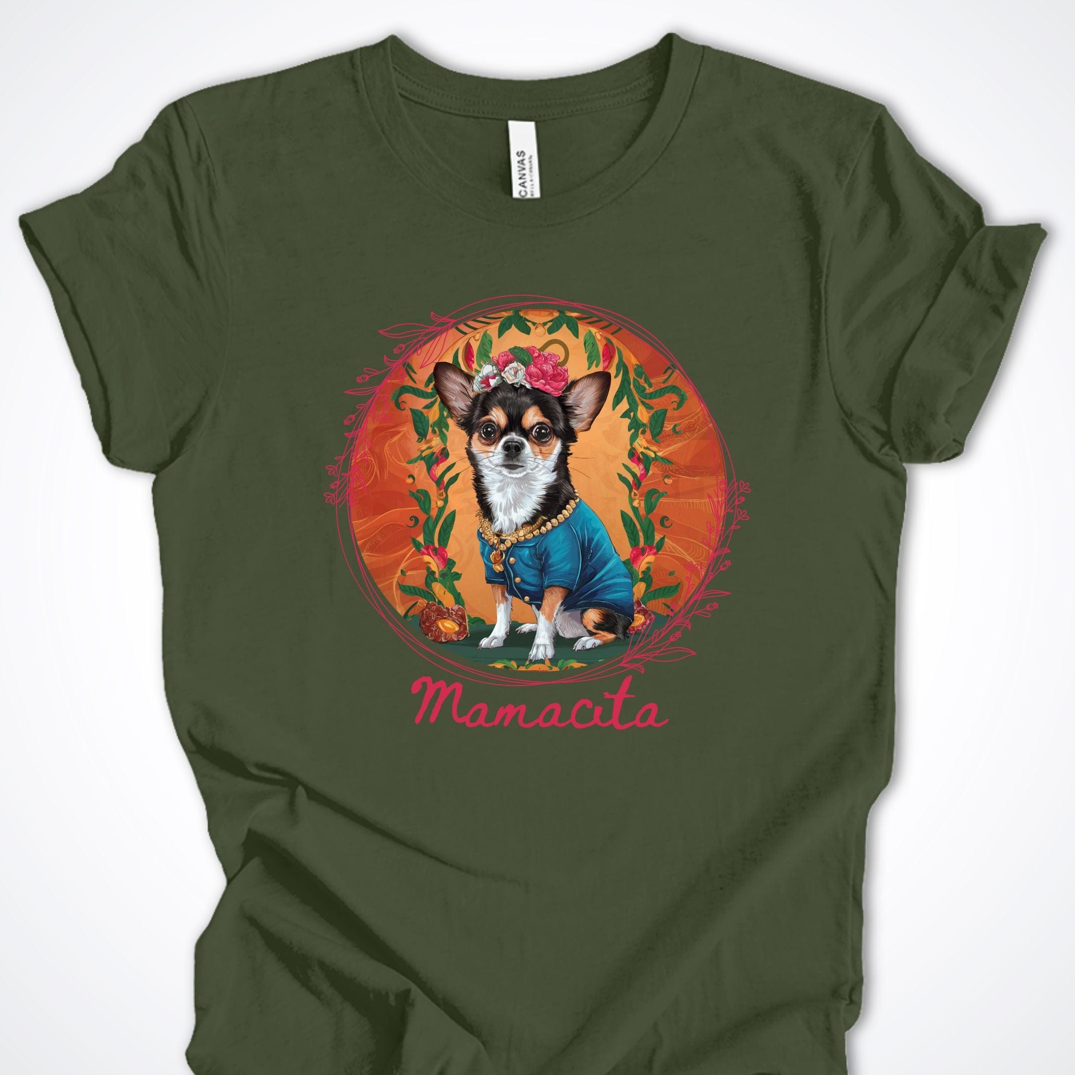 T-Shirt Military Green / S Mamacita Elena Chihuahua Premium Unisex T-Shirt ReallyintoDogs