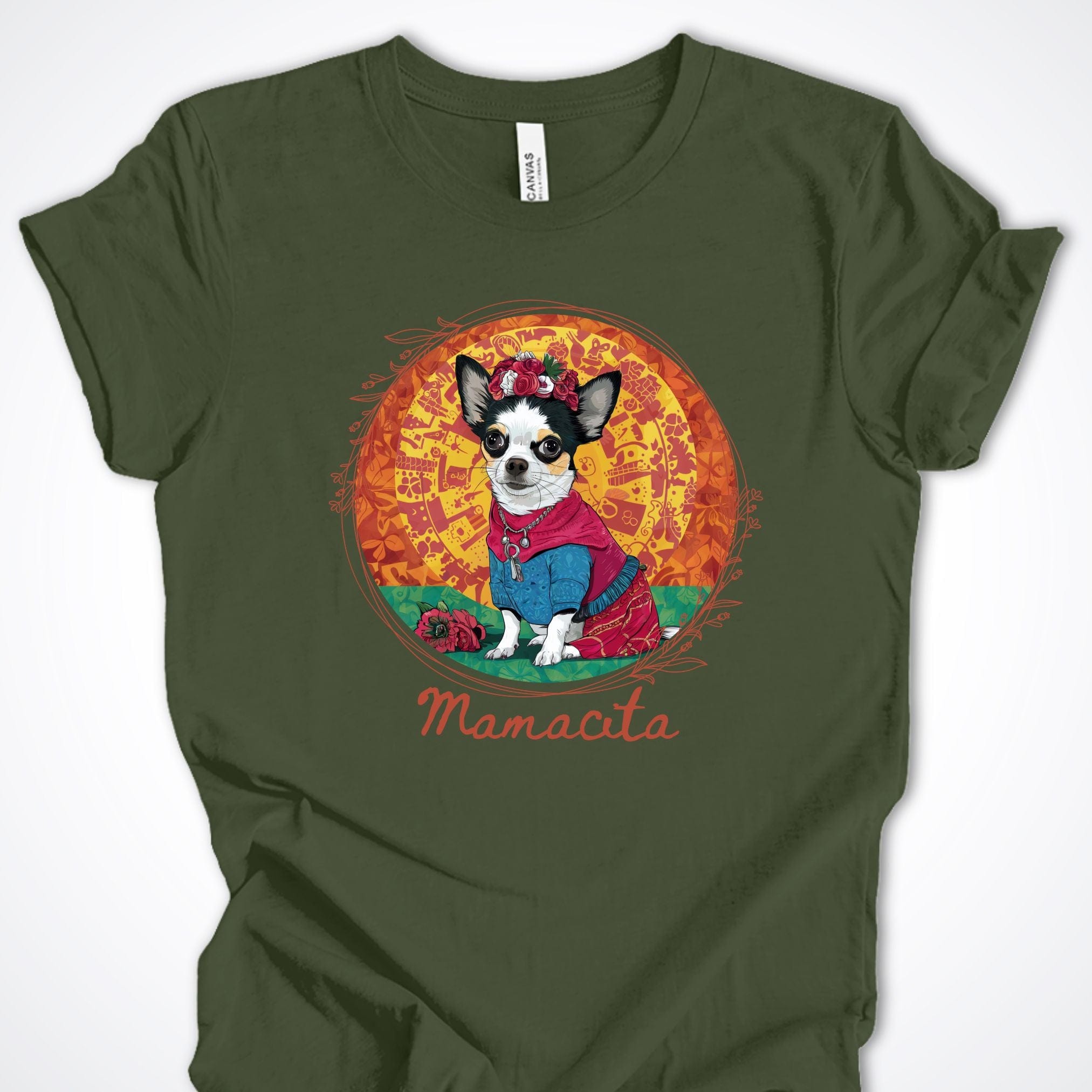 T-Shirt Military Green / S Mamacita Luna Chihuahua Premium Unisex T-Shirt ReallyintoDogs