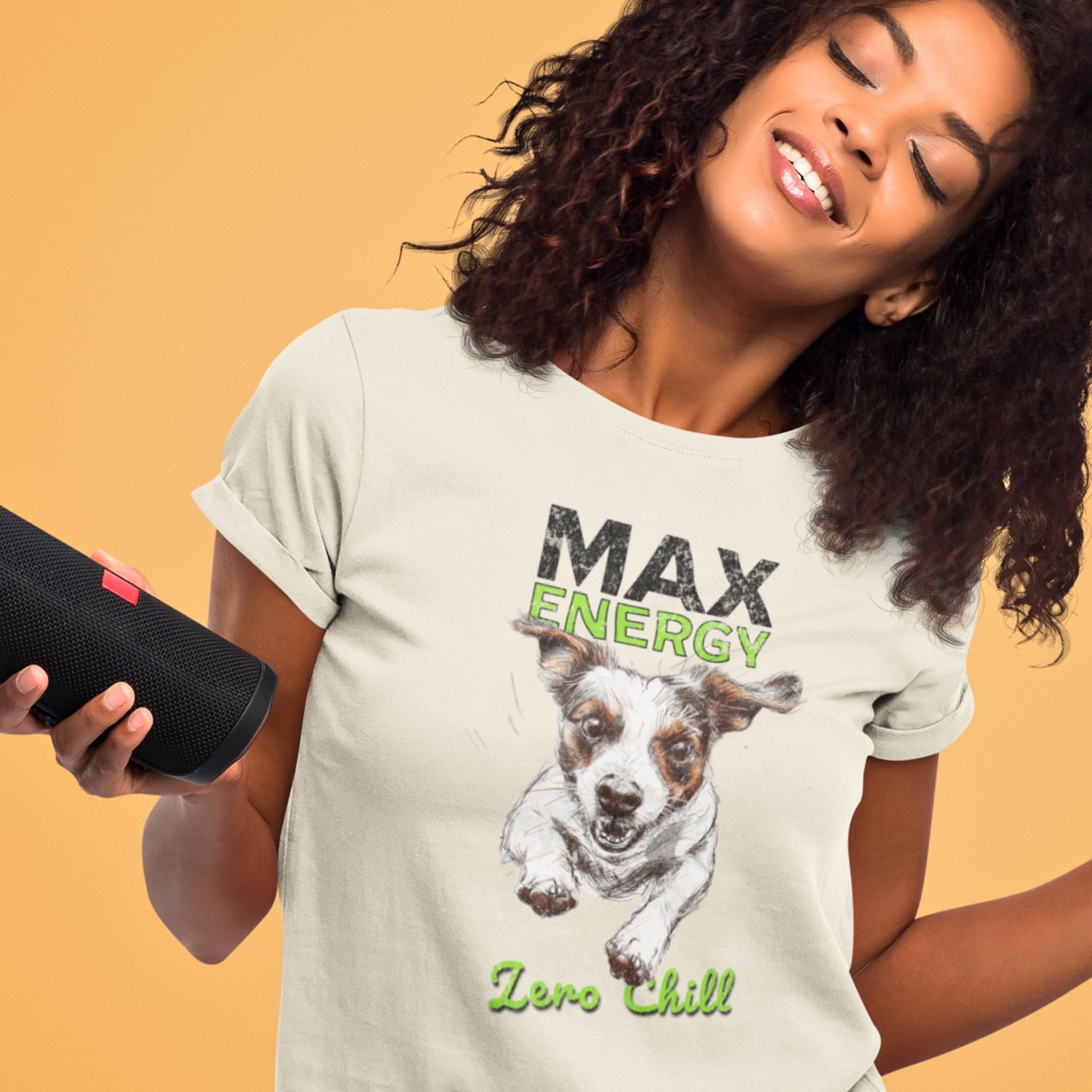 T-Shirt Max Energy Zero Chill Jack Russell Premium Unisex T-Shirt ReallyintoDogs