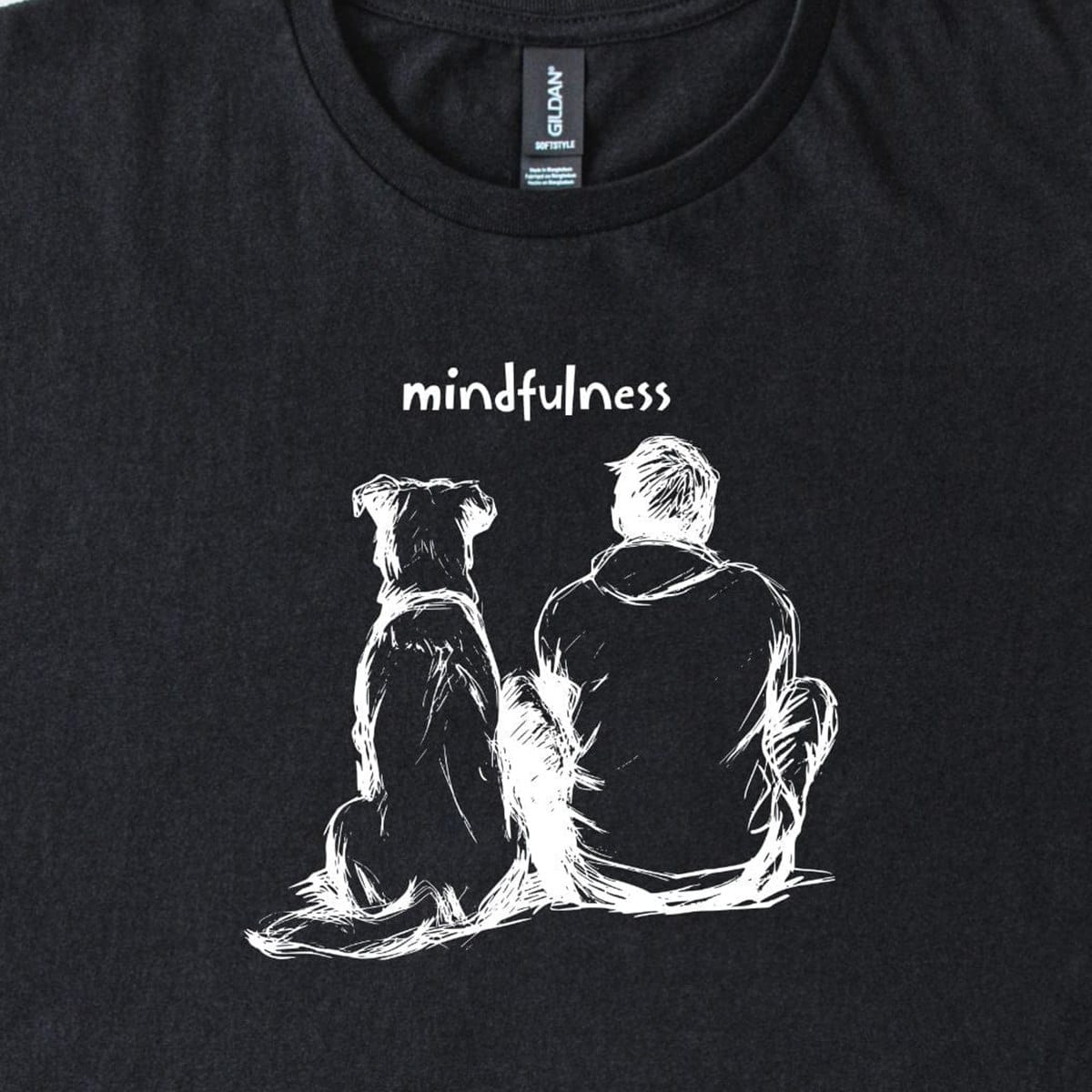 T-Shirt Mindfulness Boy with Dog Classic T-Shirt ReallyintoDogs