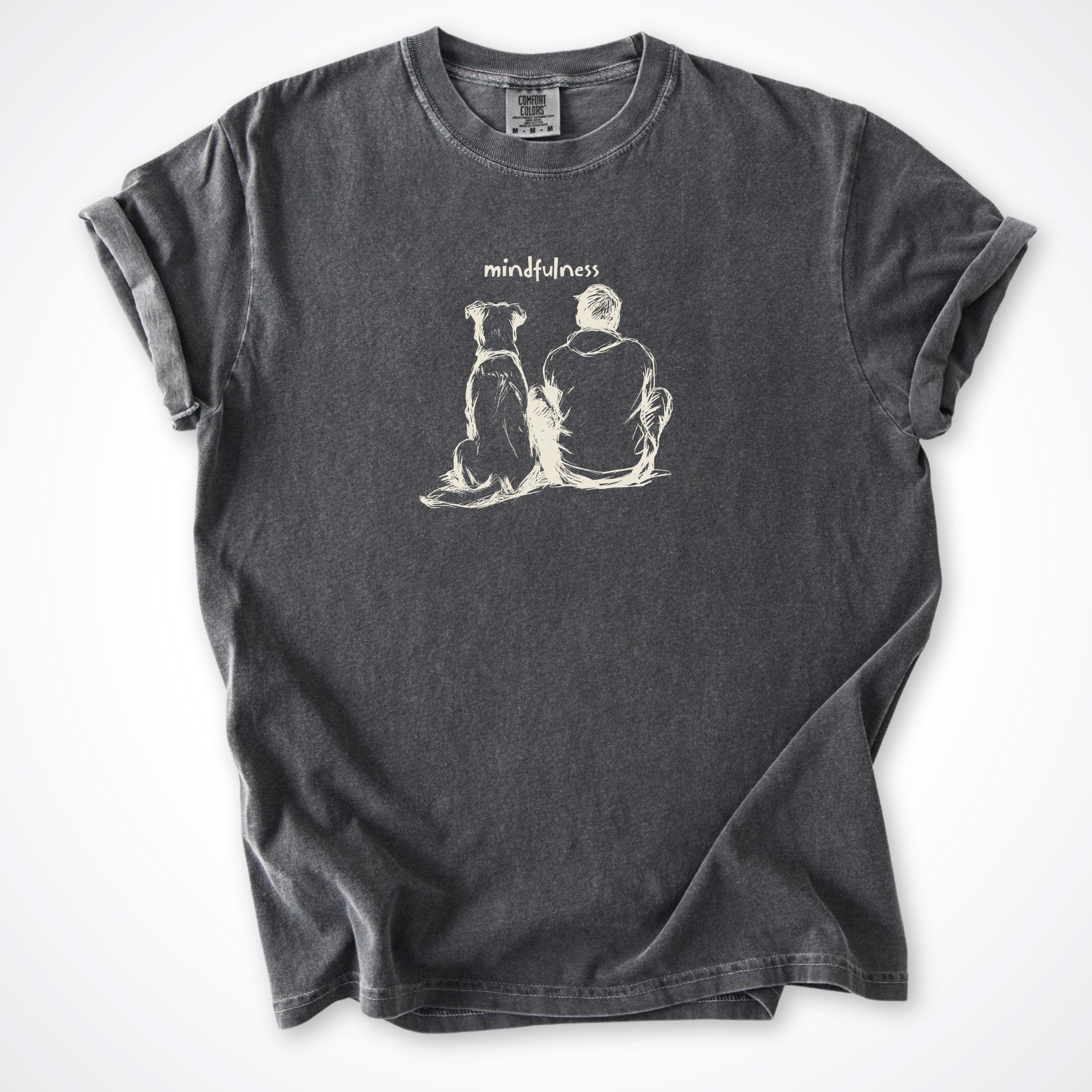 T-Shirt Pepper / S Mindfulness Boy with Dog Comfort Colors T-Shirt ReallyintoDogs