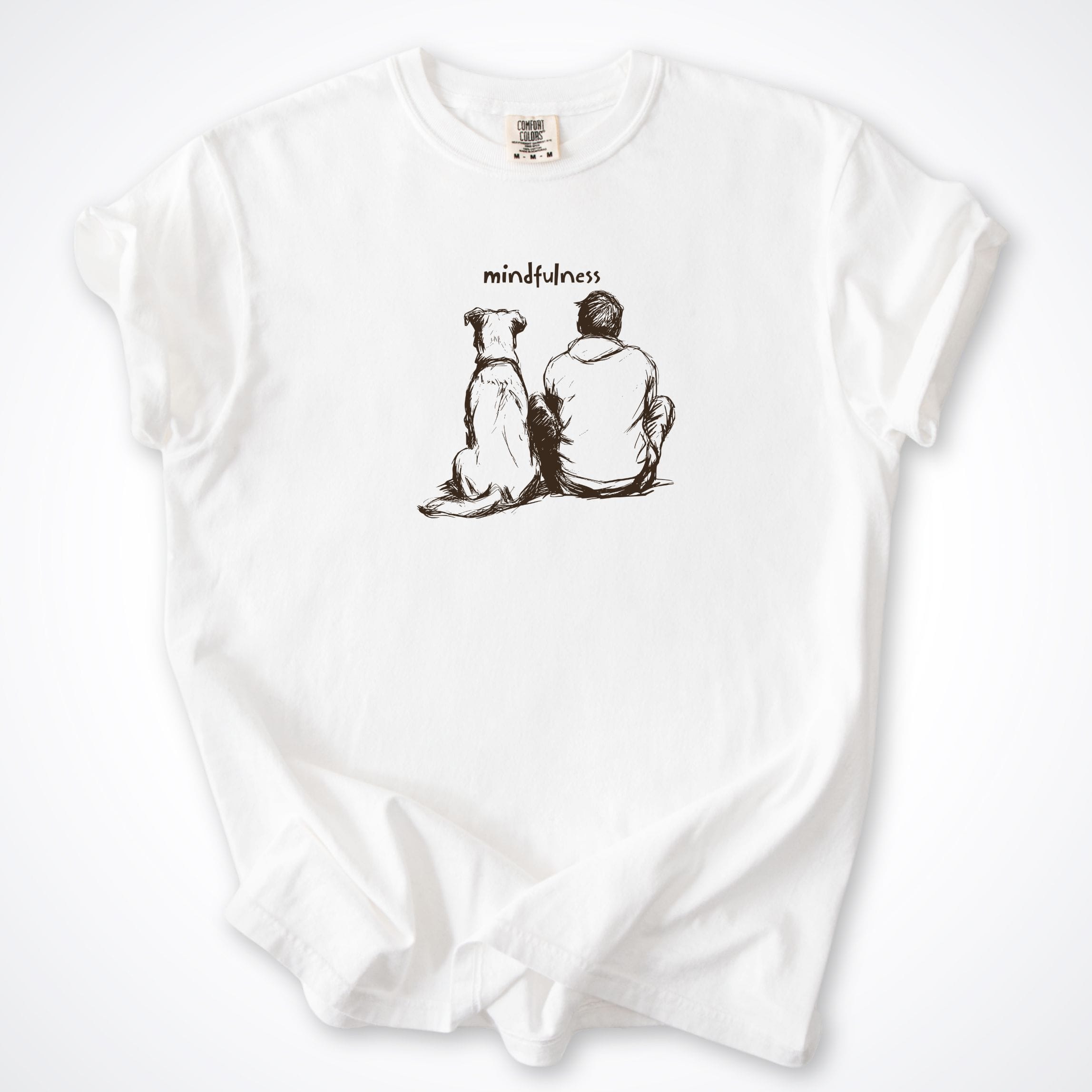 T-Shirt White / S Mindfulness Boy with Dog Comfort Colors T-Shirt ReallyintoDogs