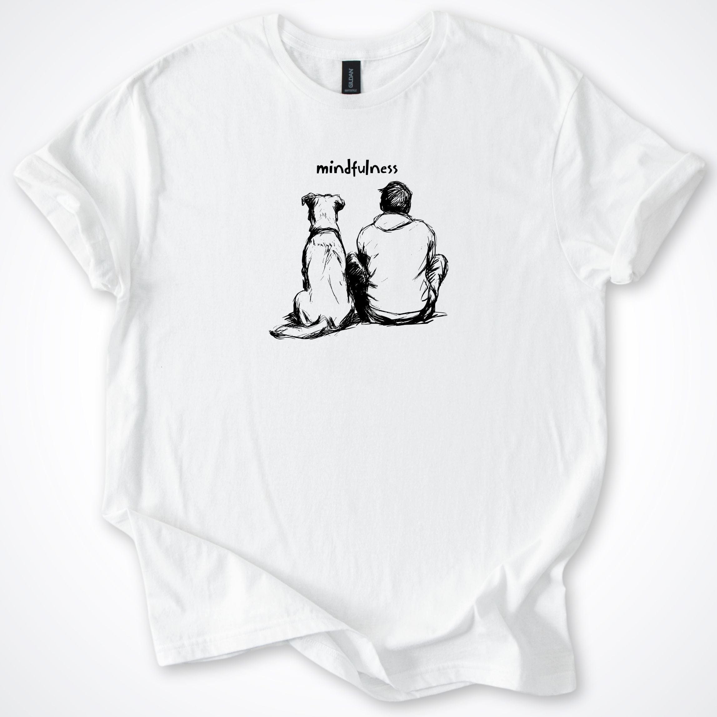 T-Shirt White / S Mindfulness Boy with Dog T-Shirt ReallyintoDogs
