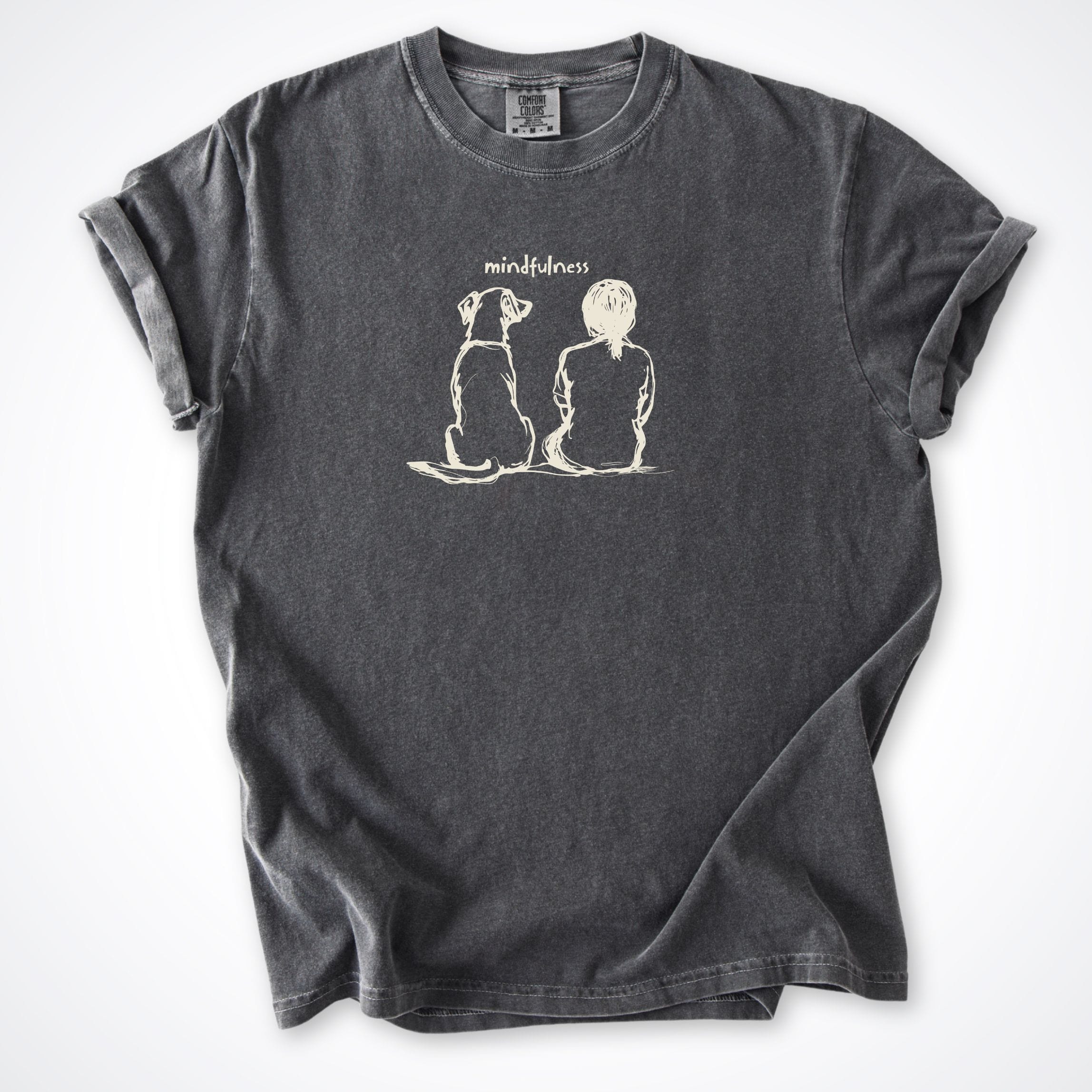 T-Shirt Pepper / S Mindfulness Girl with Dog Comfort Colors T-Shirt ReallyintoDogs