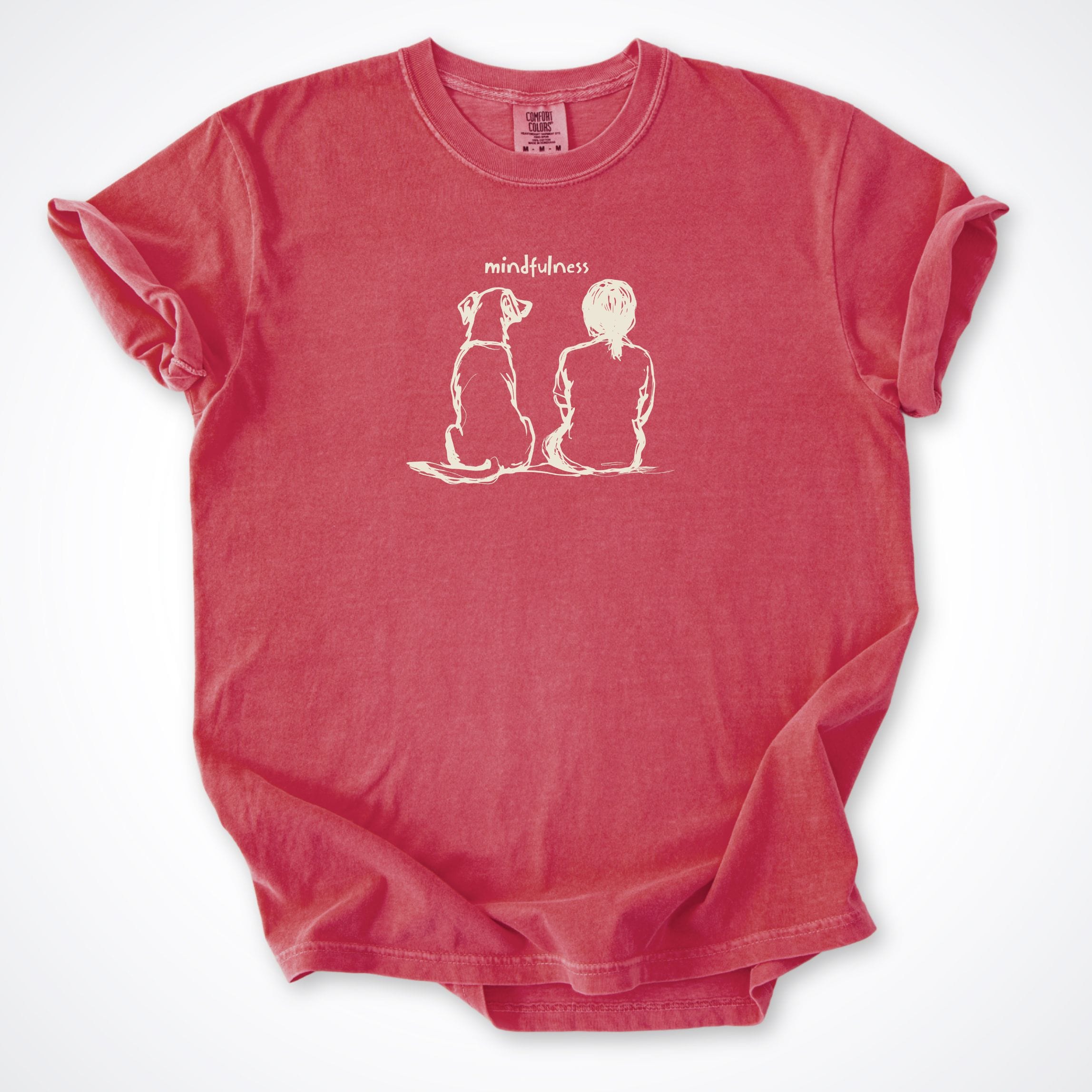 T-Shirt Watermelon / S Mindfulness Girl with Dog Comfort Colors T-Shirt ReallyintoDogs