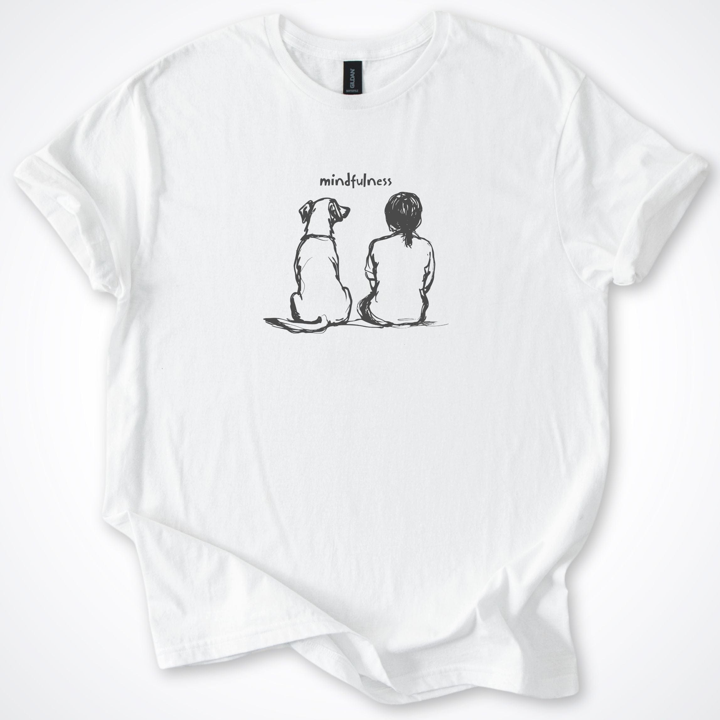 T-Shirt White / S Mindfulness Girl with Dog T-Shirt ReallyintoDogs
