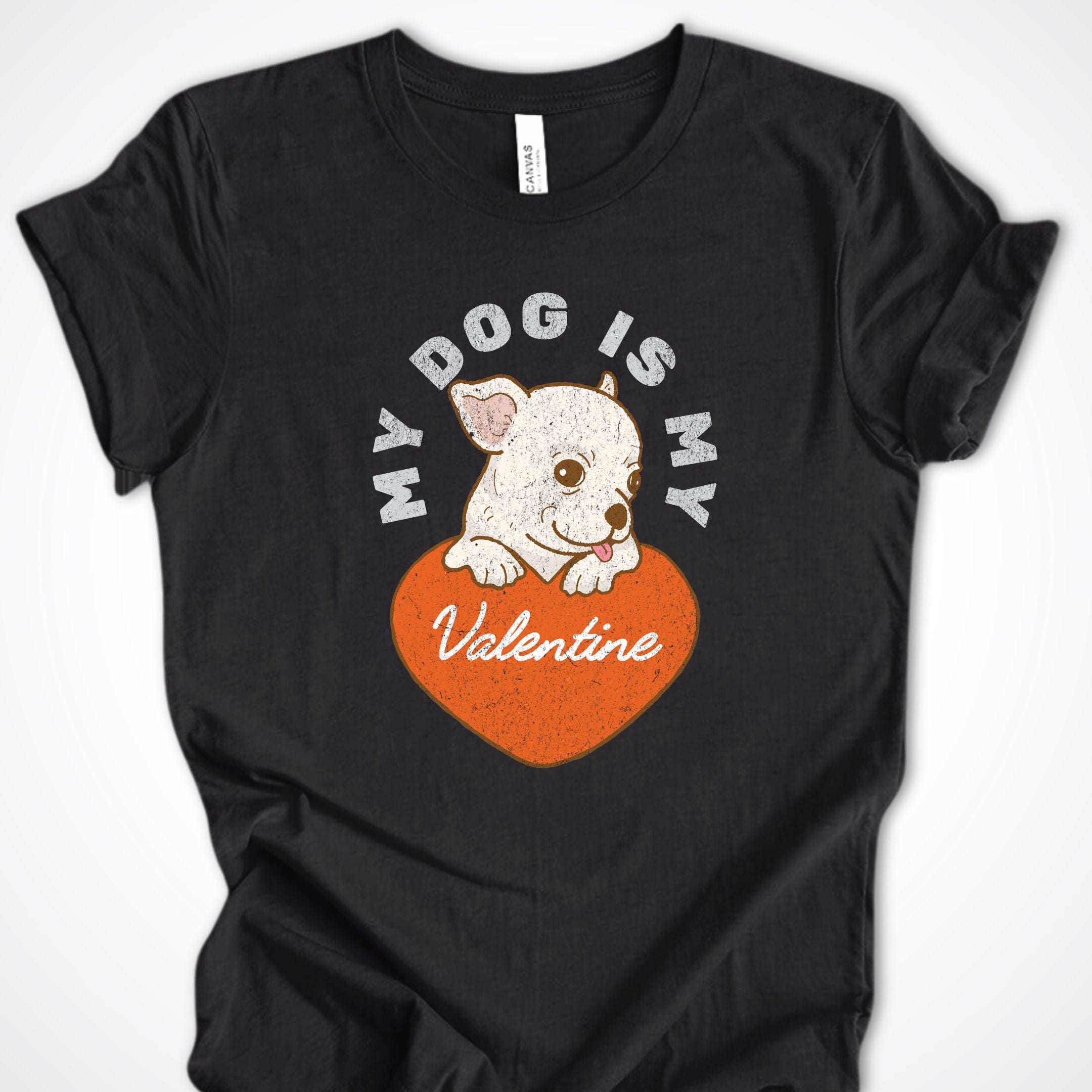 T-Shirt Black Heather / S My Dog Is My Valentine Premium Unisex T-Shirt ReallyintoDogs