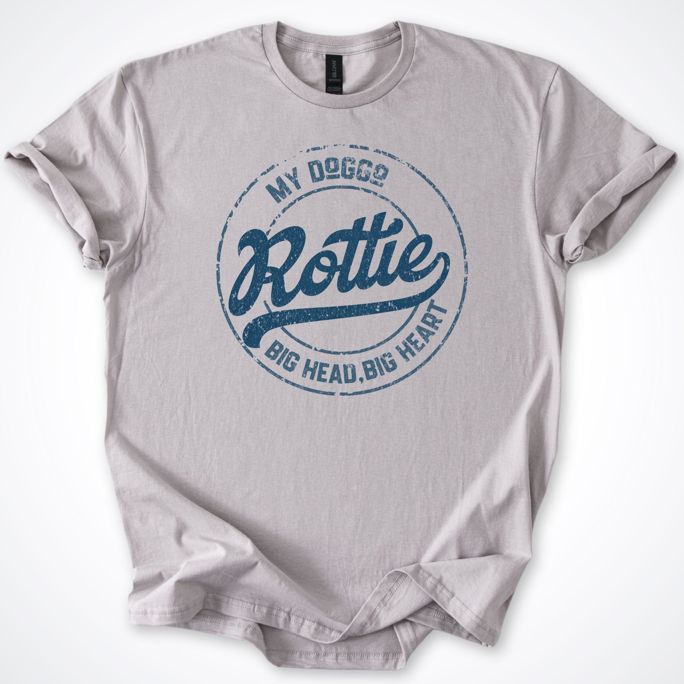 T-Shirt Ice Grey / S My Doggo Rottie Big Head Big Heart T-Shirt ReallyintoDogs