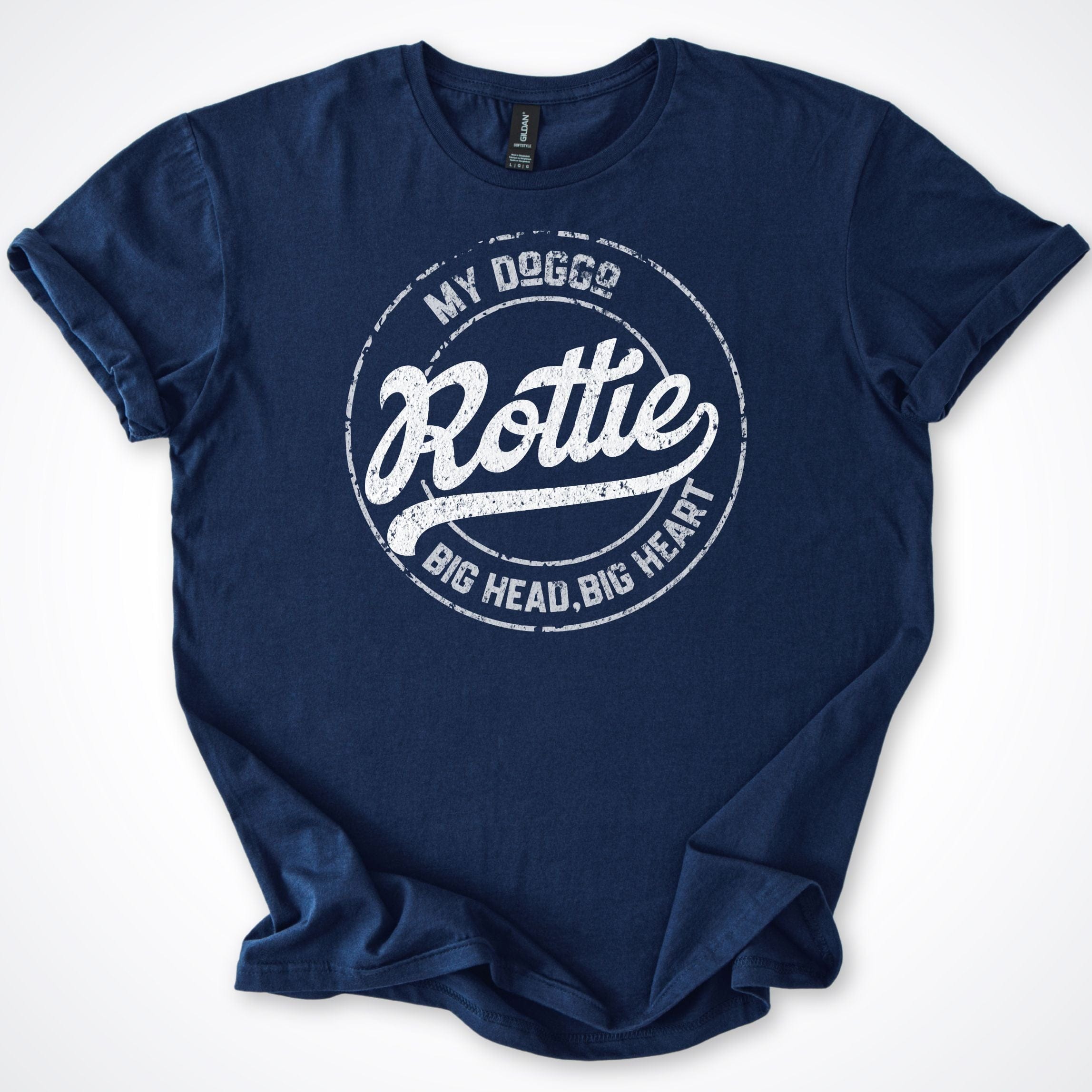 T-Shirt Navy / S My Doggo Rottie Big Head Big Heart T-Shirt ReallyintoDogs