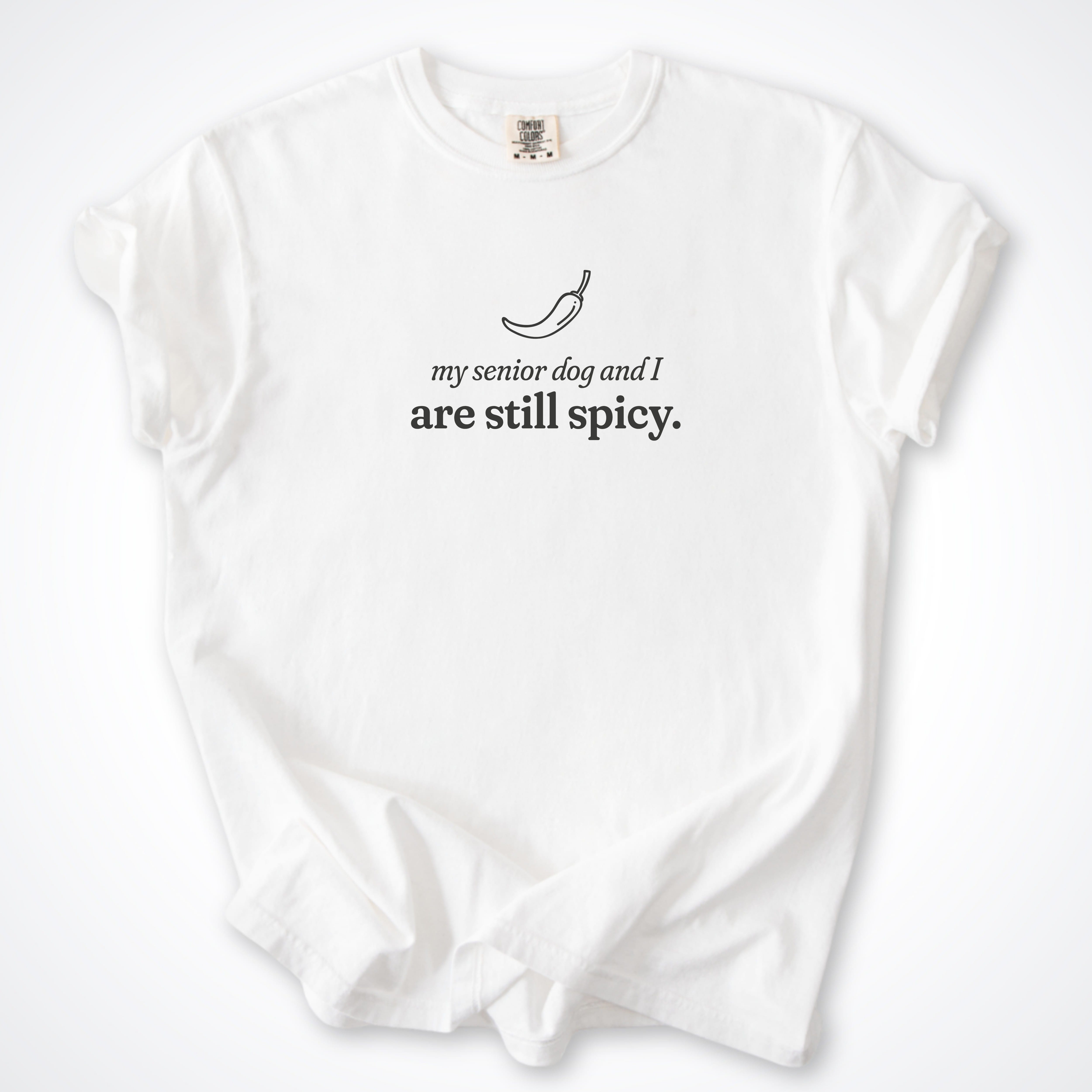 T-Shirt White / S My Senior Dog & I Are Still Spicy Comfort Colors T-Shirt ReallyintoDogs