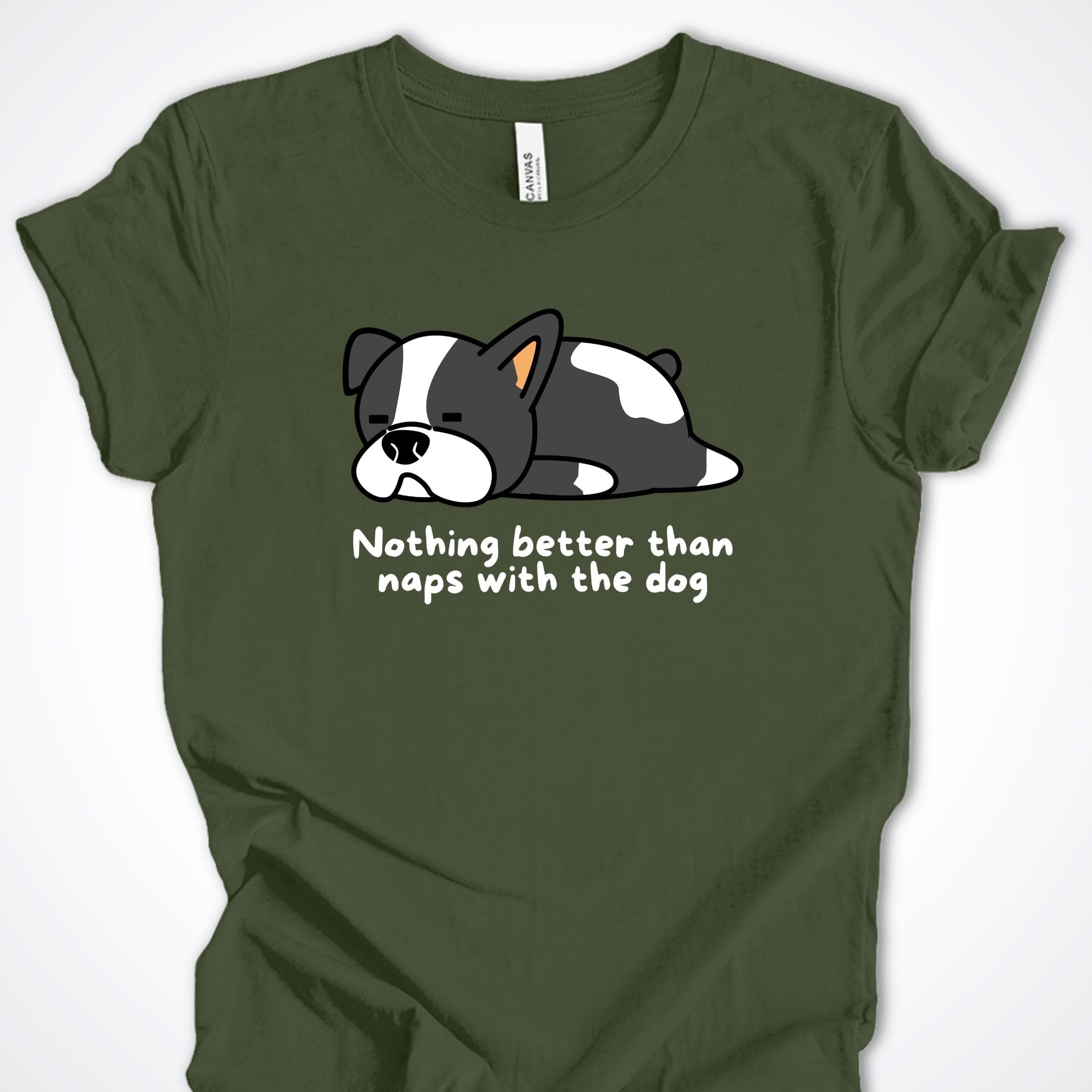 T-Shirt Military Green / S Naps With The Dog Premium Unisex T-Shirt ReallyintoDogs