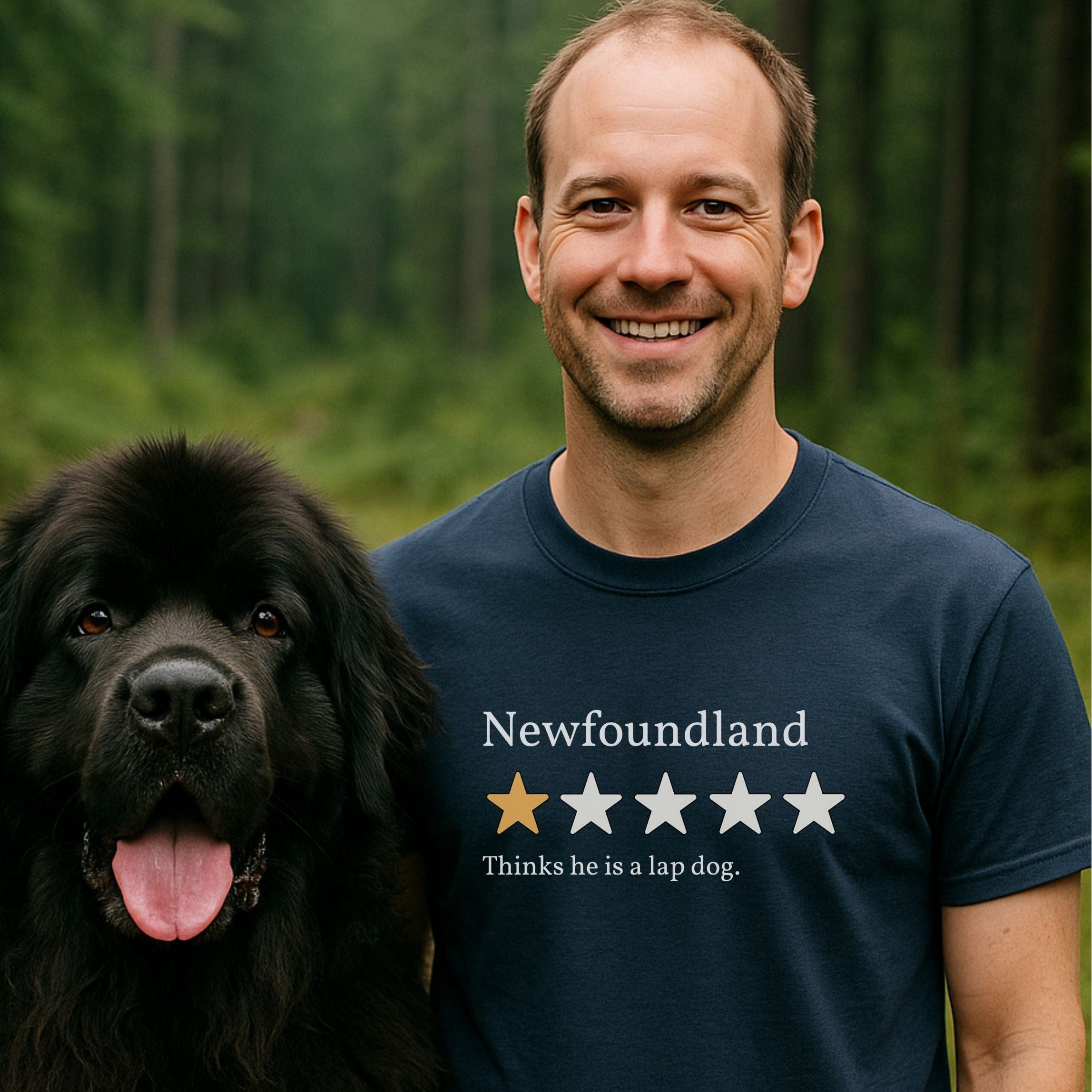 T-Shirt Newfoundland One Star Review T-Shirt ReallyintoDogs