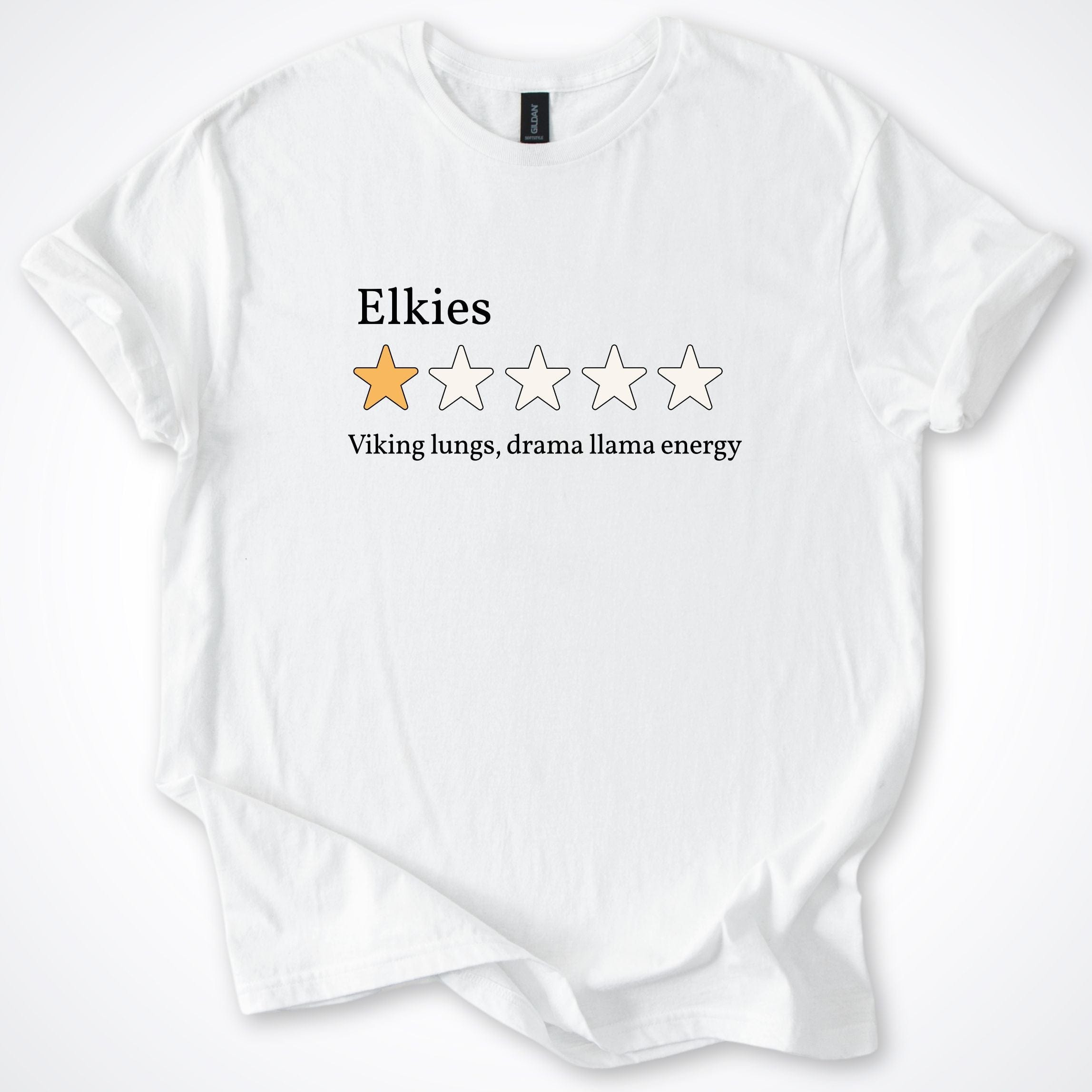 T-Shirt White / S Norwegian Elkhounds One Star Review T-Shirt ReallyintoDogs
