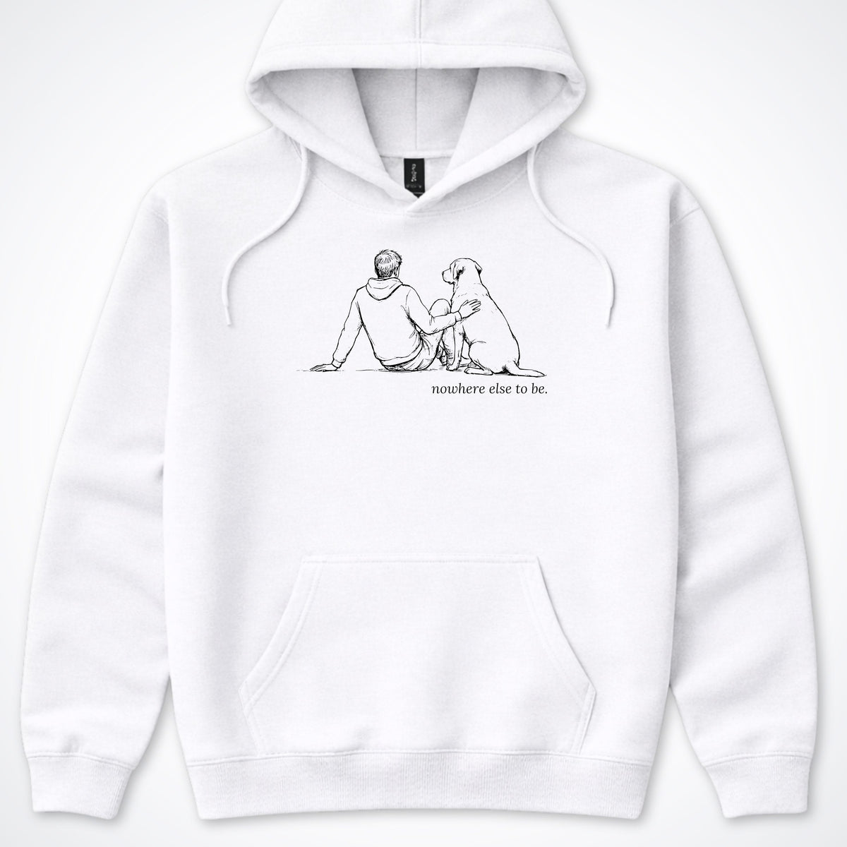 Nowhere Else To Be Man & Dog Hooded Sweatshirt - Ash