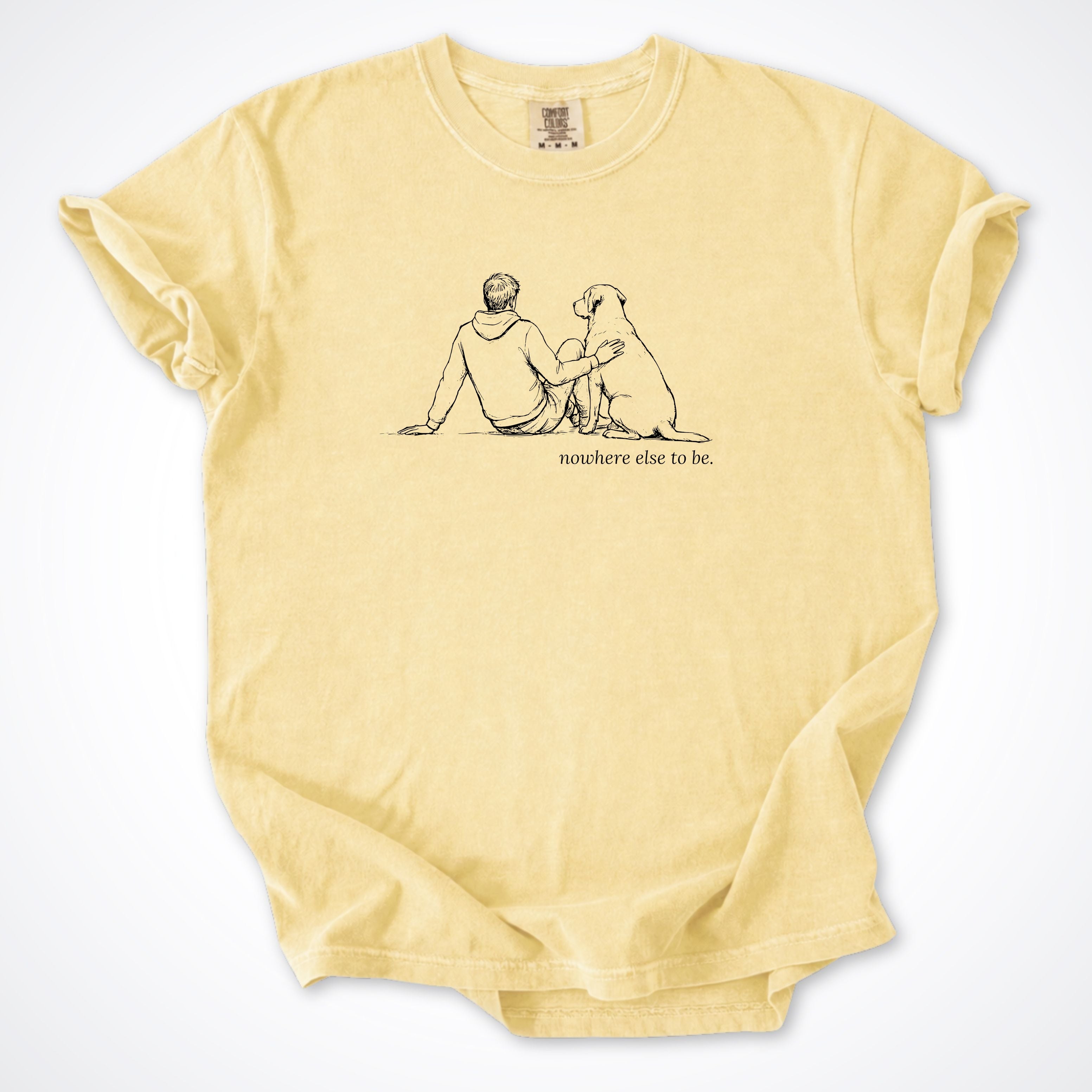Nowhere Else To Be Man & Dog Premium T-Shirt - Butter