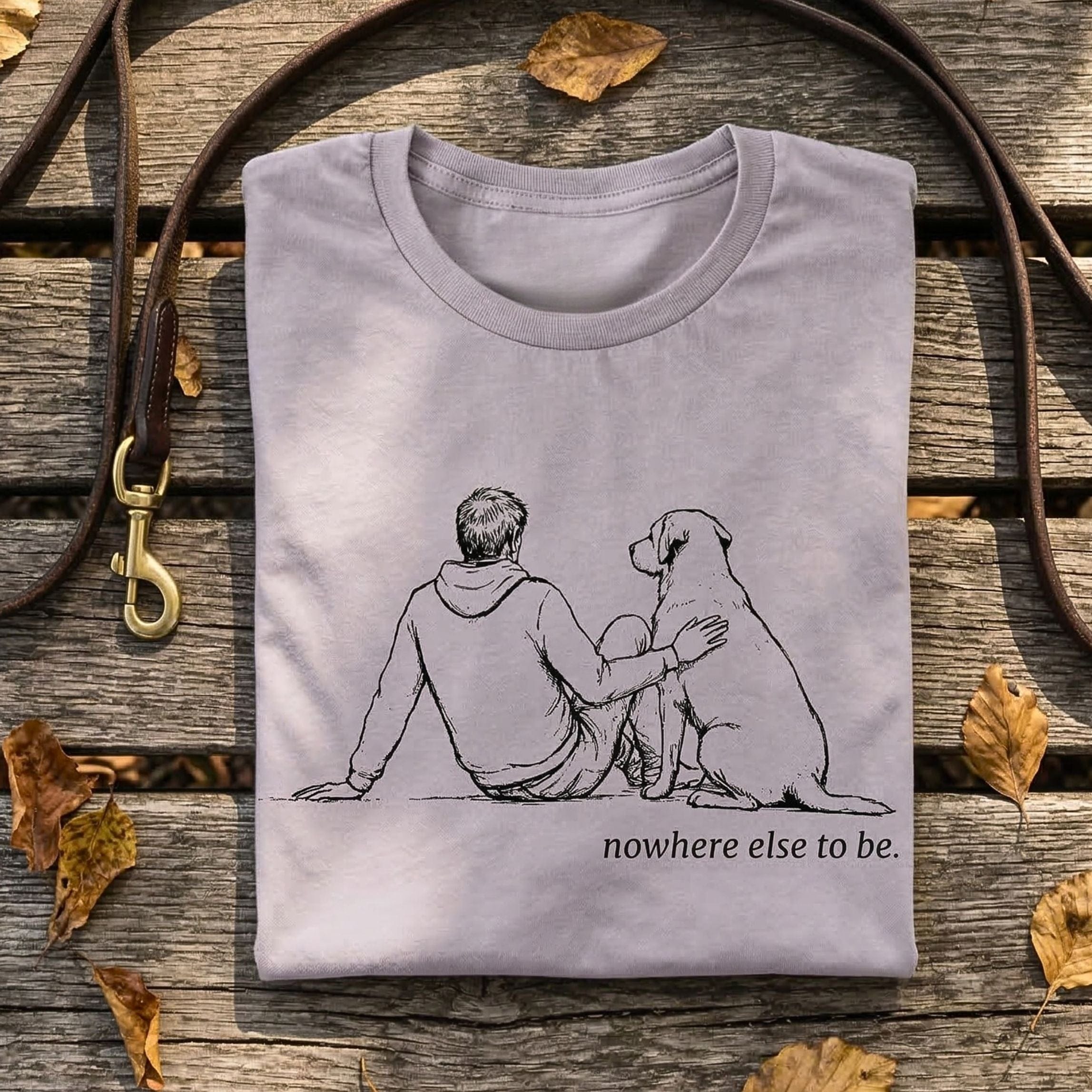 T-Shirt Nowhere Else To Be Man & Dog T-Shirt ReallyintoDogs