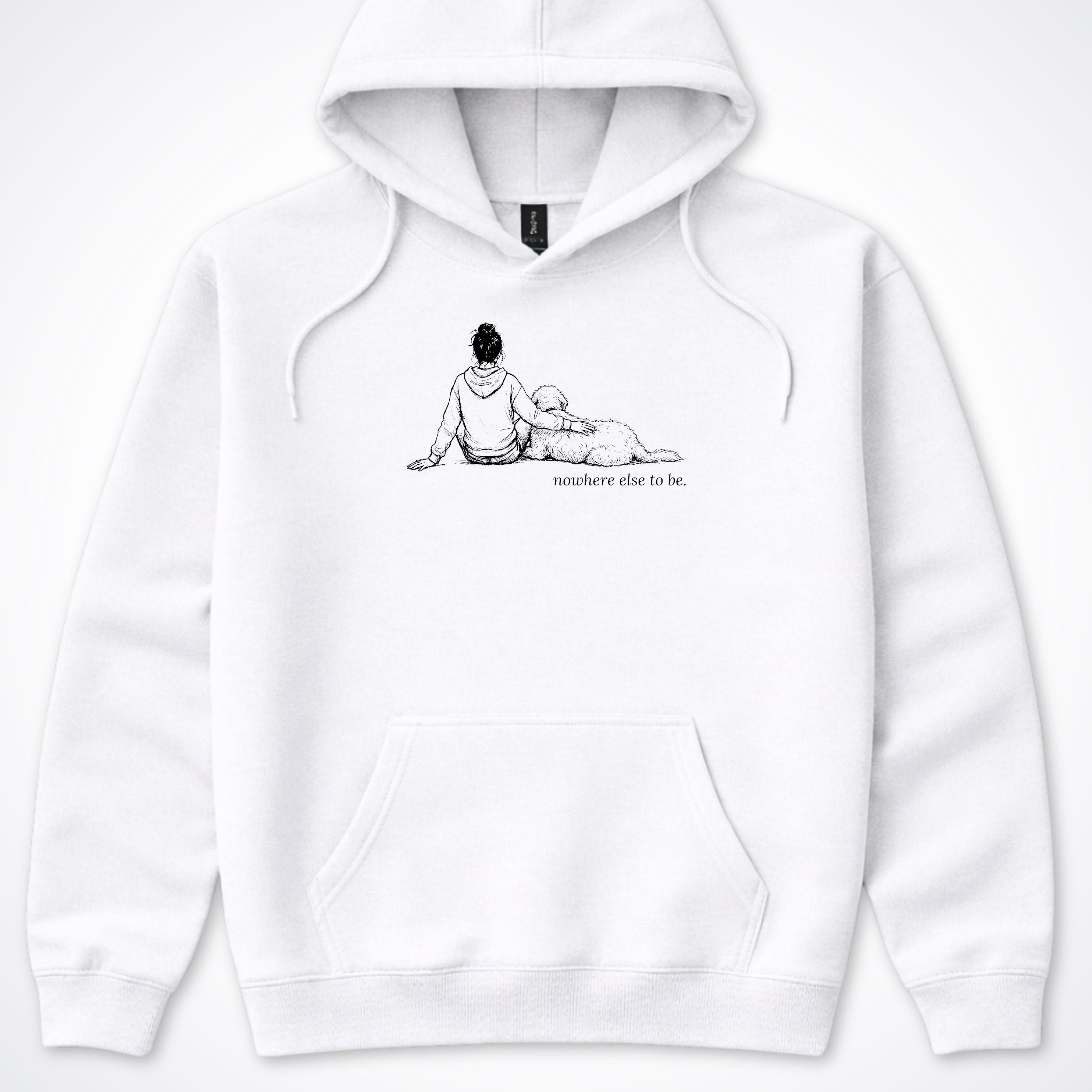 Nowhere Else To Be Woman & Dog Hooded Sweatshirt - Ash