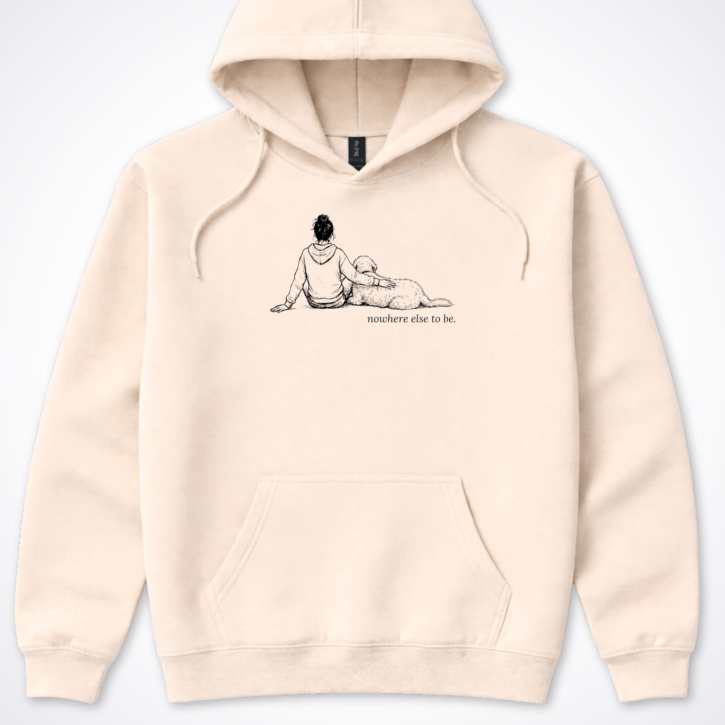 Nowhere Else To Be Woman & Dog Hooded Sweatshirt - Sand