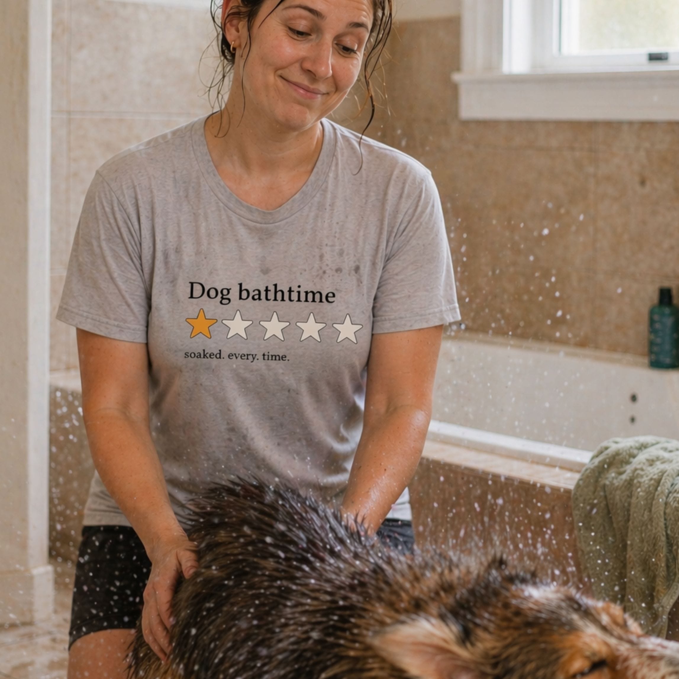 T-Shirt One Star Review Dog Bathtime T-Shirt ReallyintoDogs
