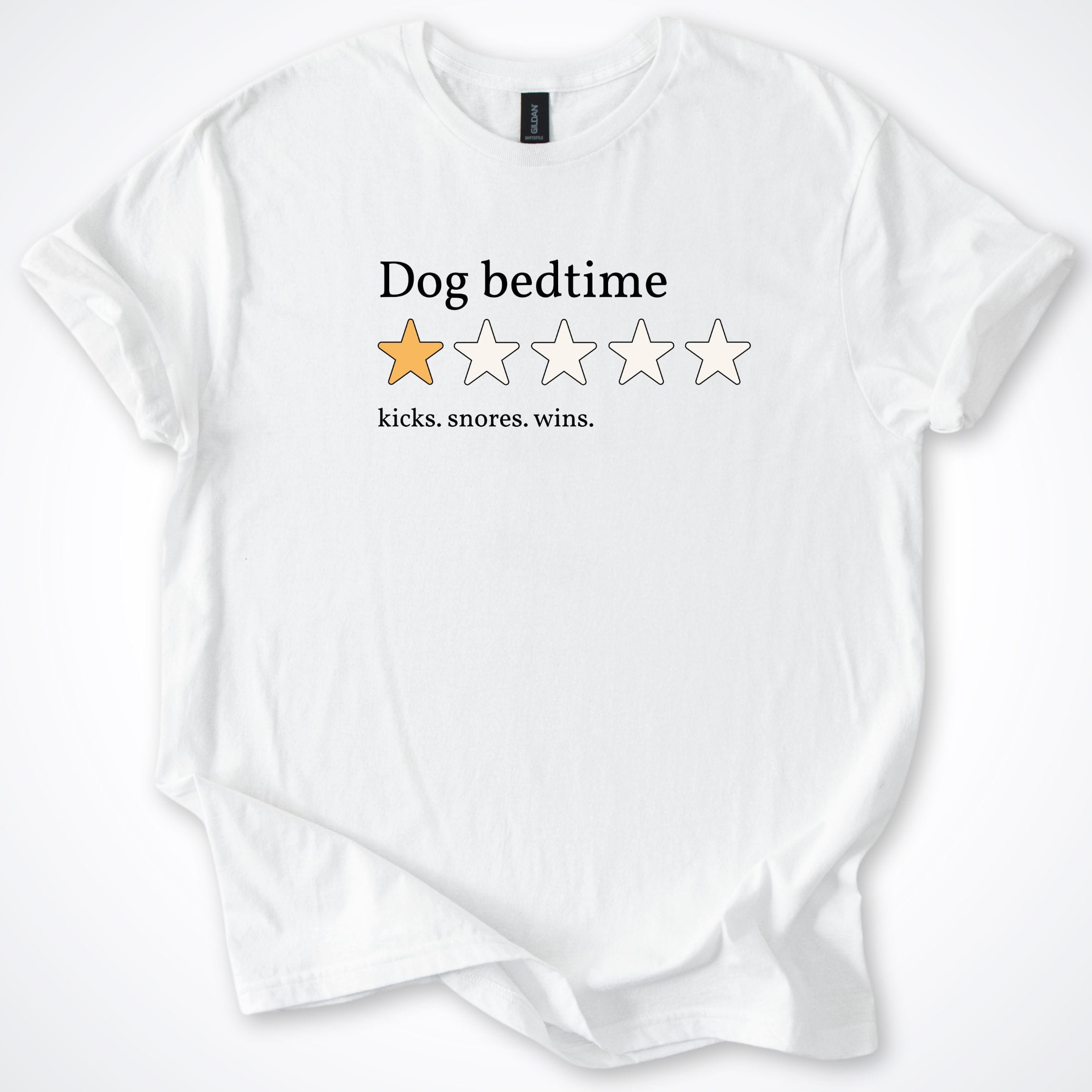 T-Shirt White / S One Star Review Dog Bedtime T-Shirt ReallyintoDogs