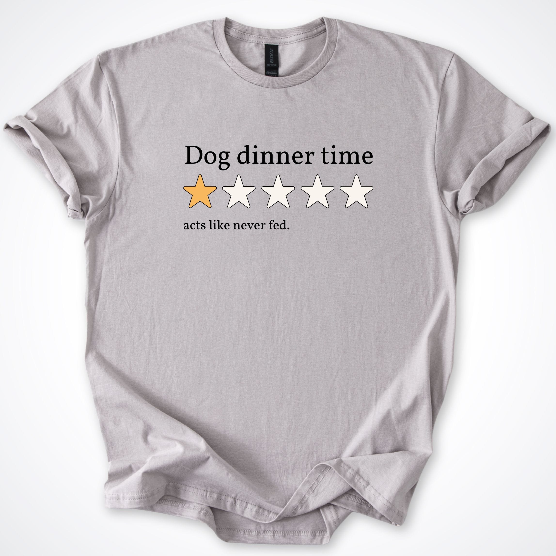 T-Shirt Ice Grey / S One Star Review Dog Dinner Time T-Shirt ReallyintoDogs