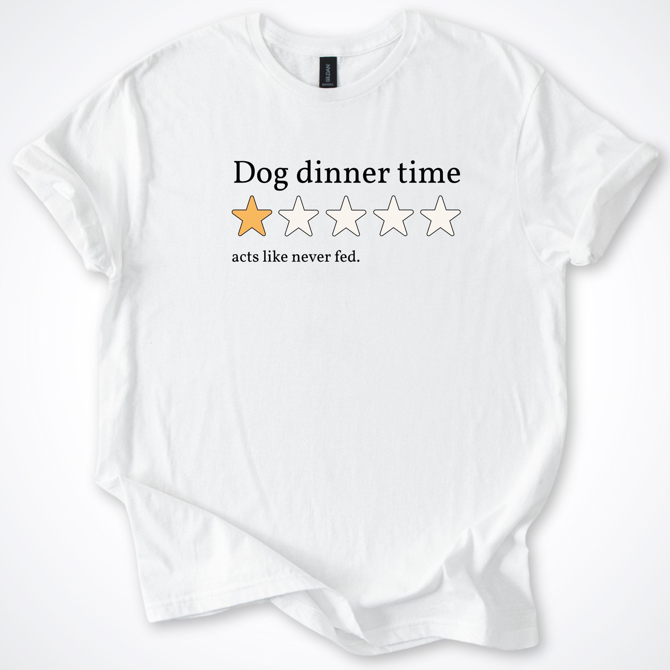 T-Shirt White / S One Star Review Dog Dinner Time T-Shirt ReallyintoDogs