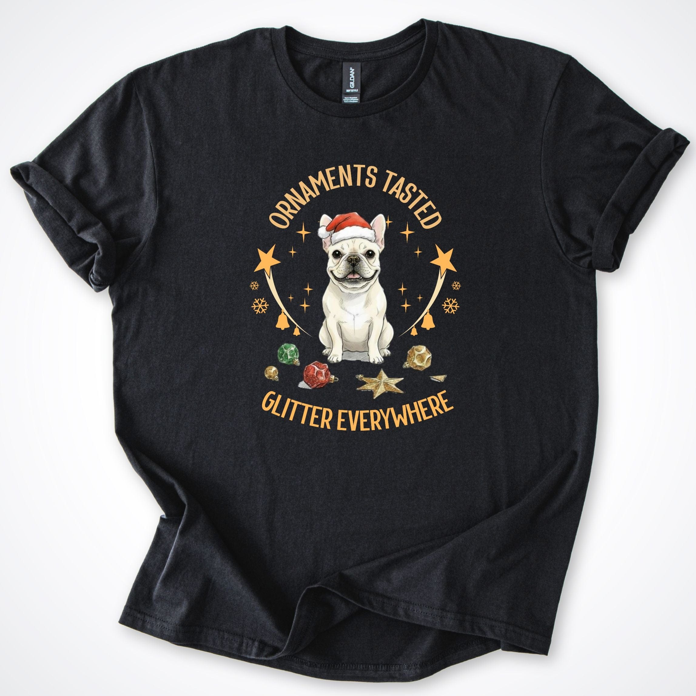 T-Shirt Black / S Ornaments Tasted Frenchy Christmas T-Shirt ReallyintoDogs