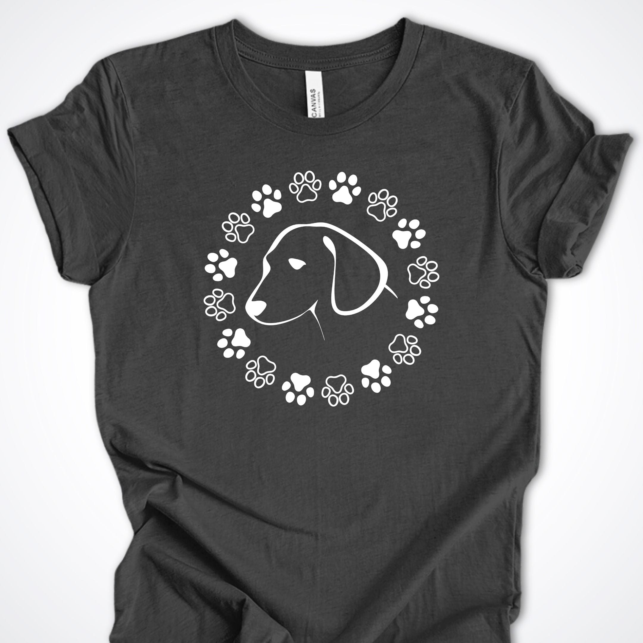 T-Shirt Black Heather / S Paw Circle Premium Unisex T-Shirt ReallyintoDogs