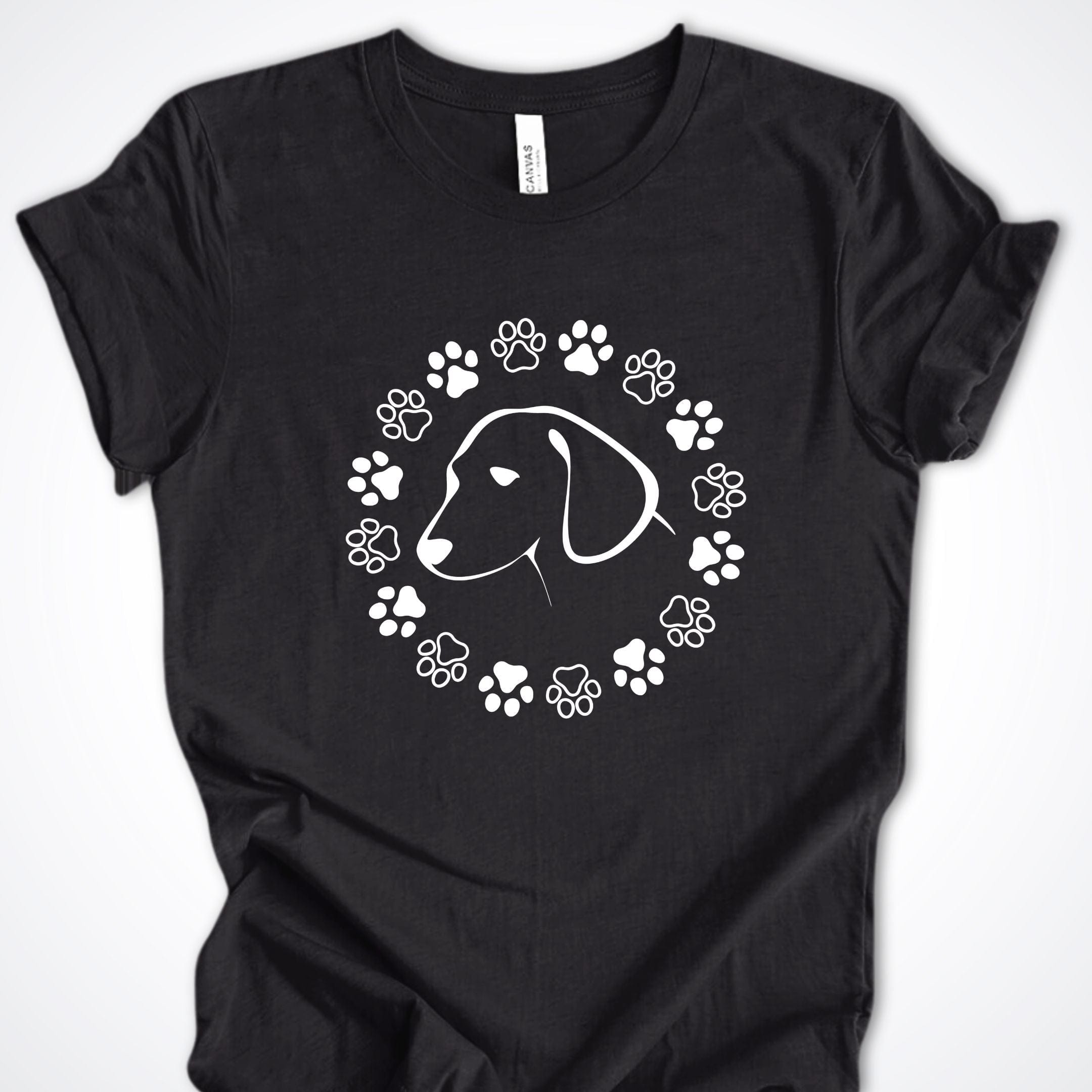 T-Shirt Dark Grey Heather / S Paw Circle Premium Unisex T-Shirt ReallyintoDogs