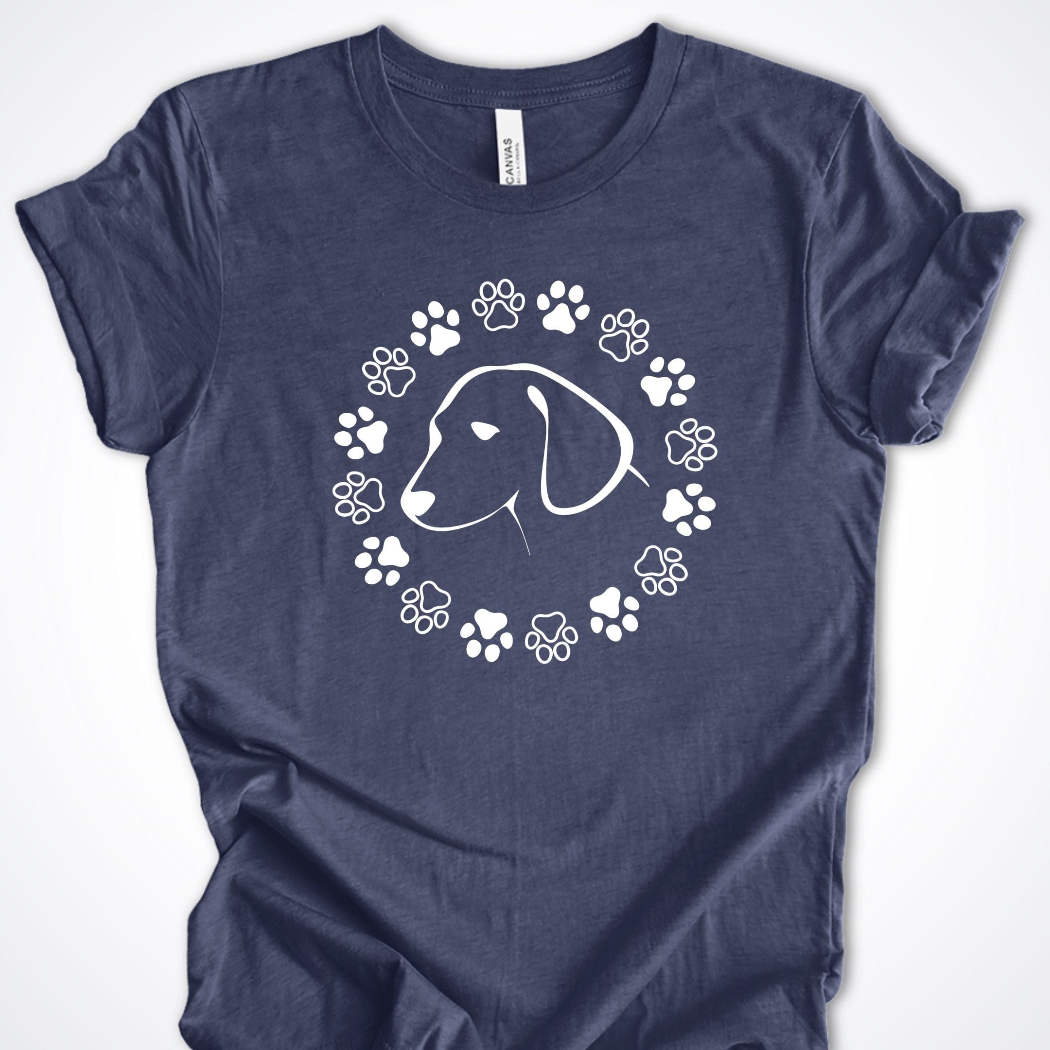 T-Shirt Heather Navy / S Paw Circle Premium Unisex T-Shirt ReallyintoDogs