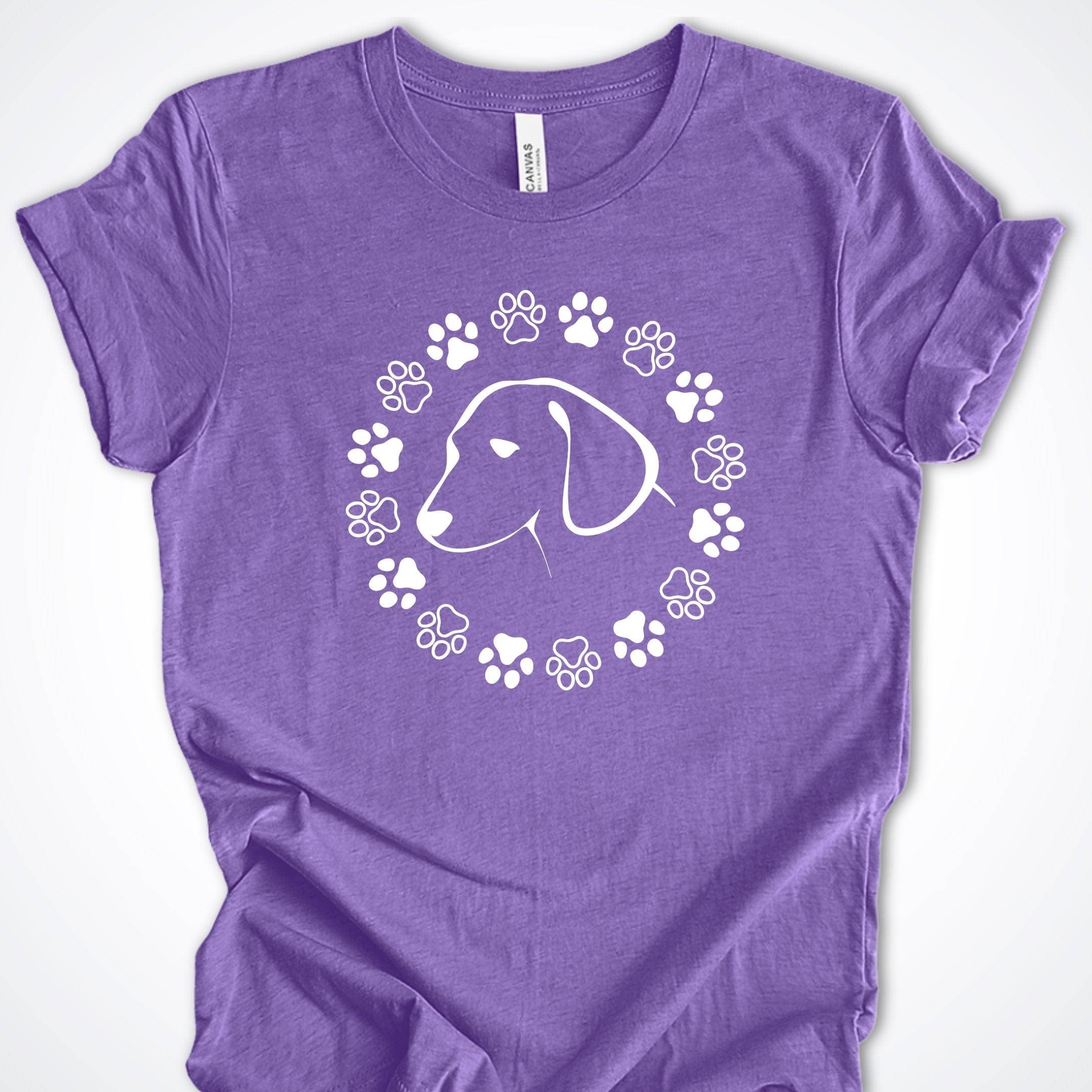 T-Shirt Heather Team Purple / S Paw Circle Premium Unisex T-Shirt ReallyintoDogs