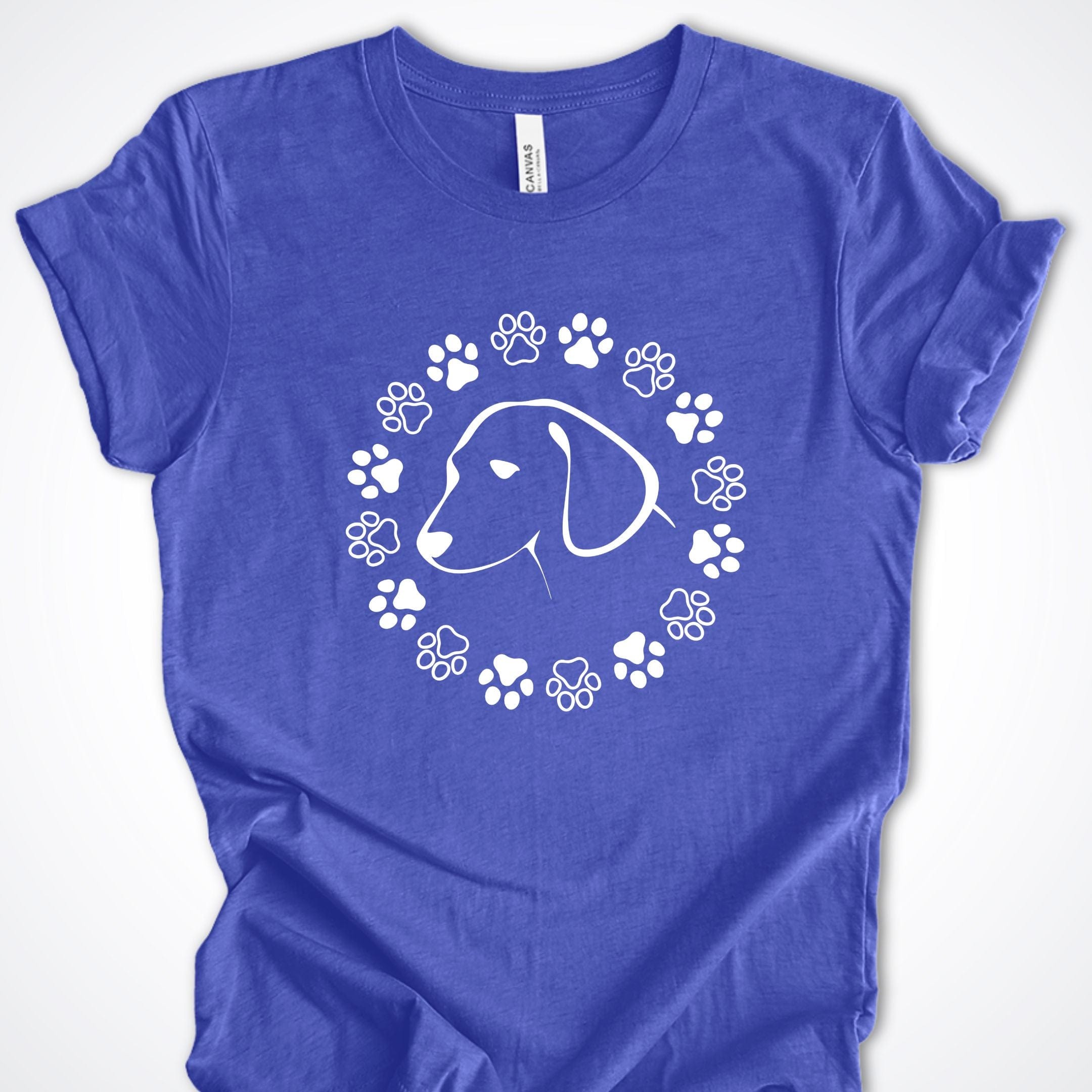 T-Shirt Heather True Royal / S Paw Circle Premium Unisex T-Shirt ReallyintoDogs
