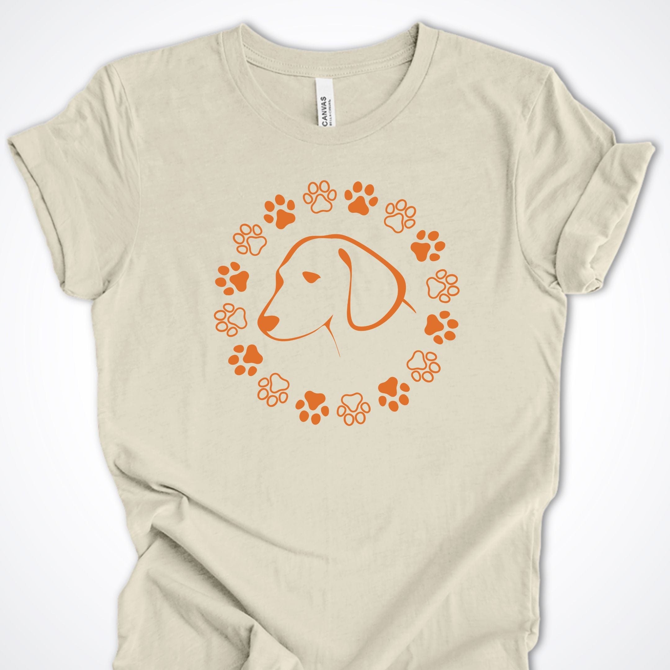 T-Shirt Natural / S Paw Circle Premium Unisex T-Shirt ReallyintoDogs