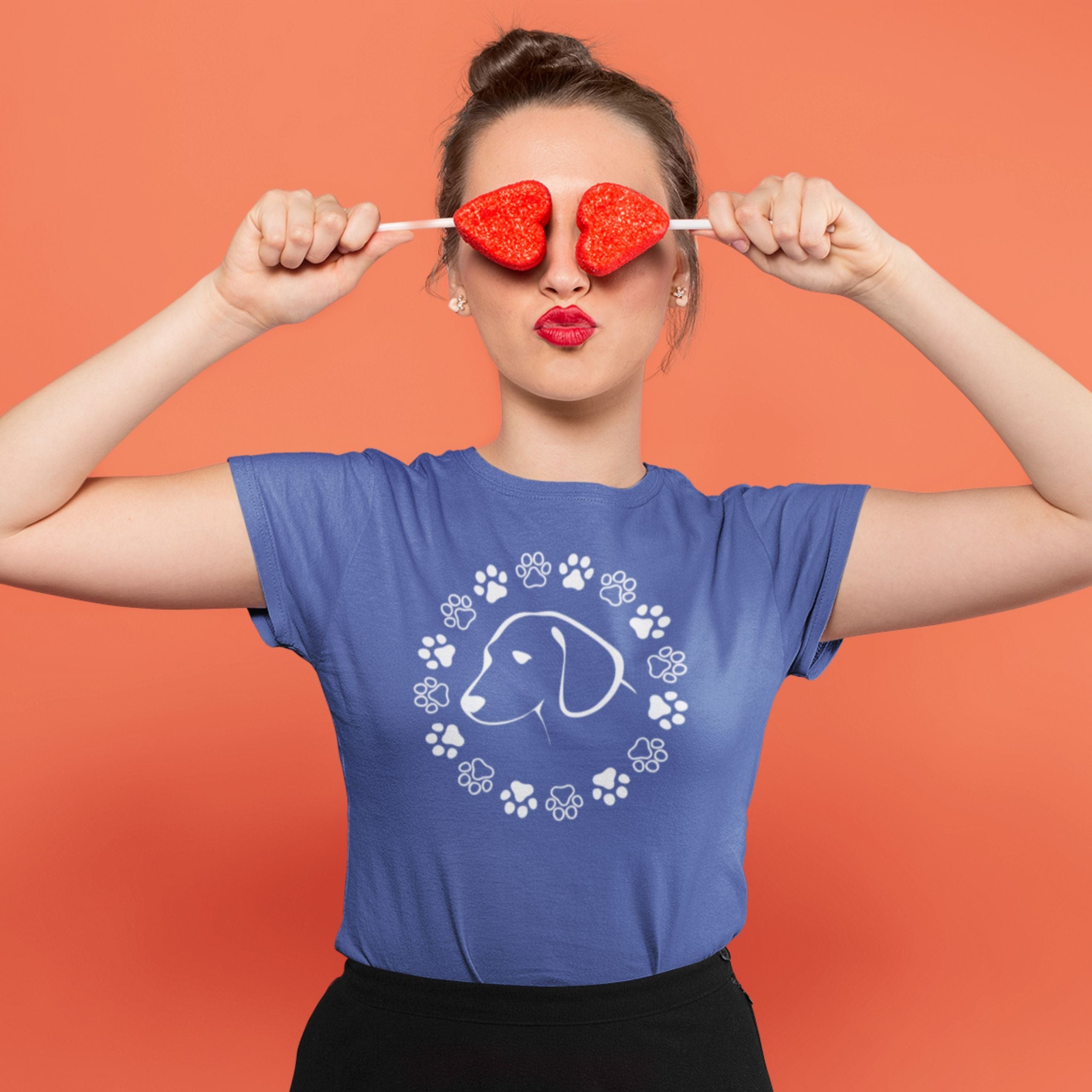 T-Shirt Paw Circle Premium Unisex T-Shirt ReallyintoDogs
