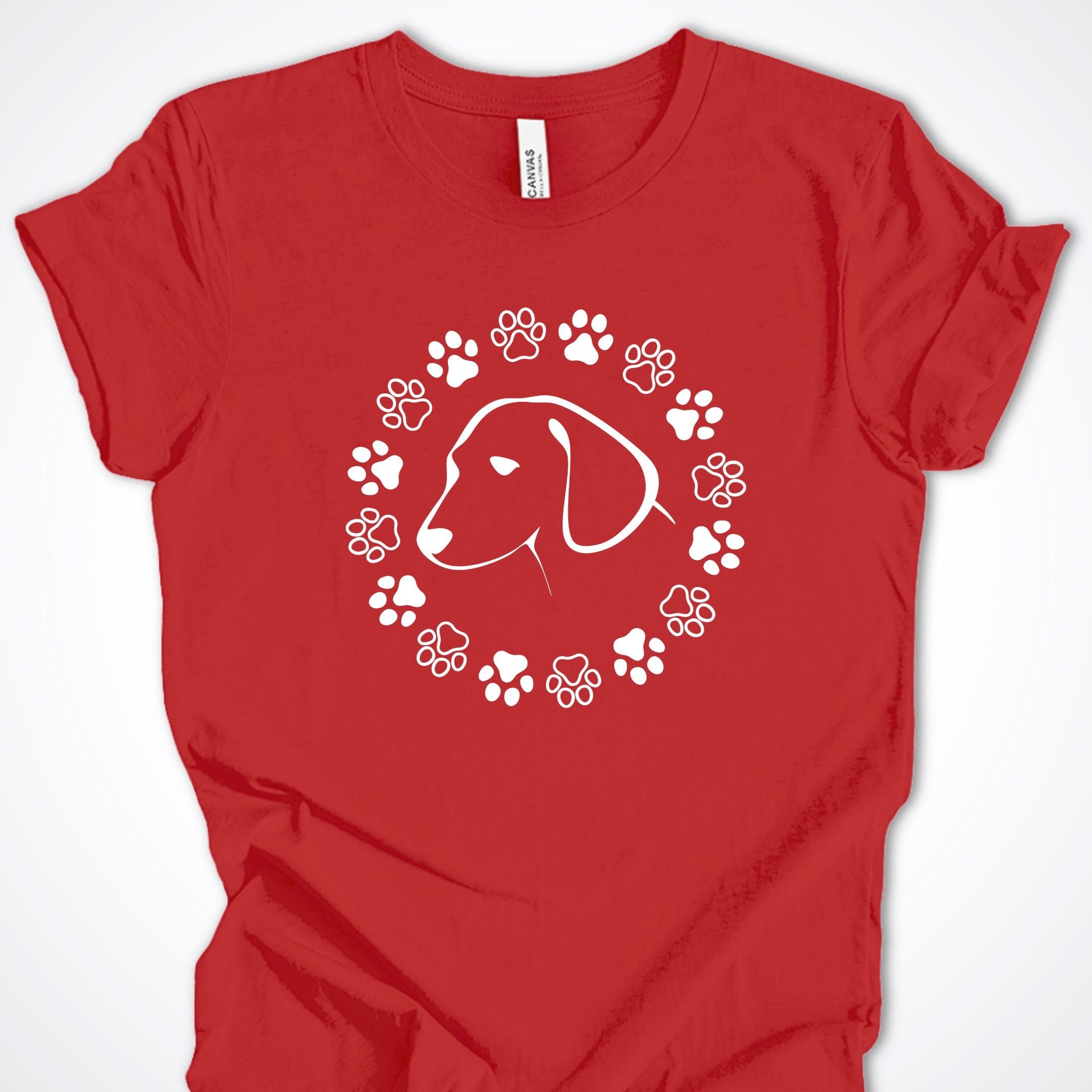 T-Shirt Red / S Paw Circle Premium Unisex T-Shirt ReallyintoDogs